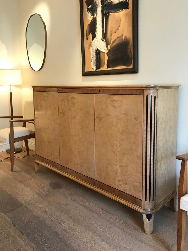 Swedish 1940s Satin Birch Sideboard For Sale at 1stDibs
