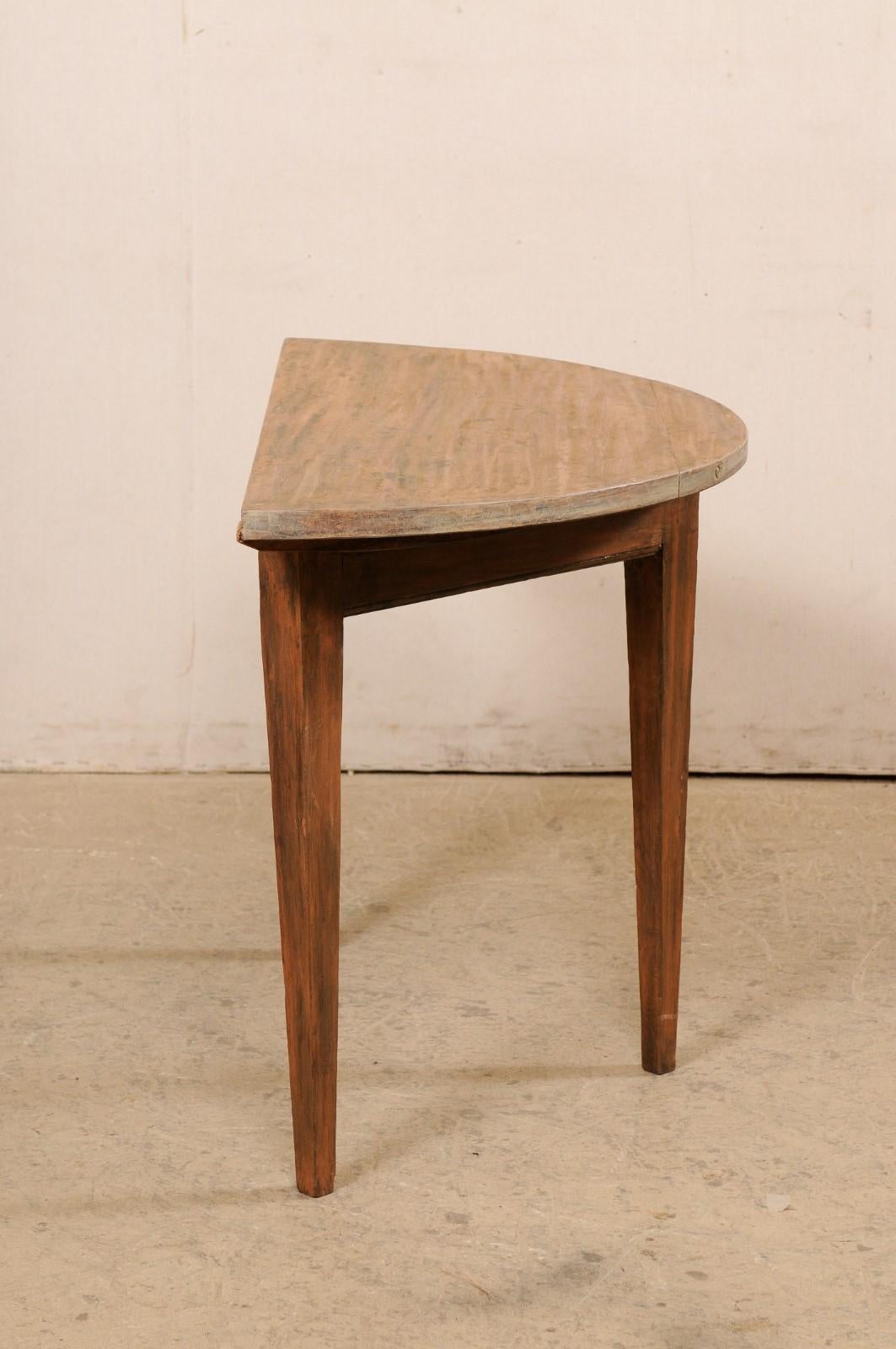 Wood Swedish 19th Century Single Demilune Table 