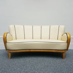 Swedish Art Deco 1930's Curved Sofa