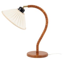Swedish Art Deco Style Table Lamp in Stained Beech