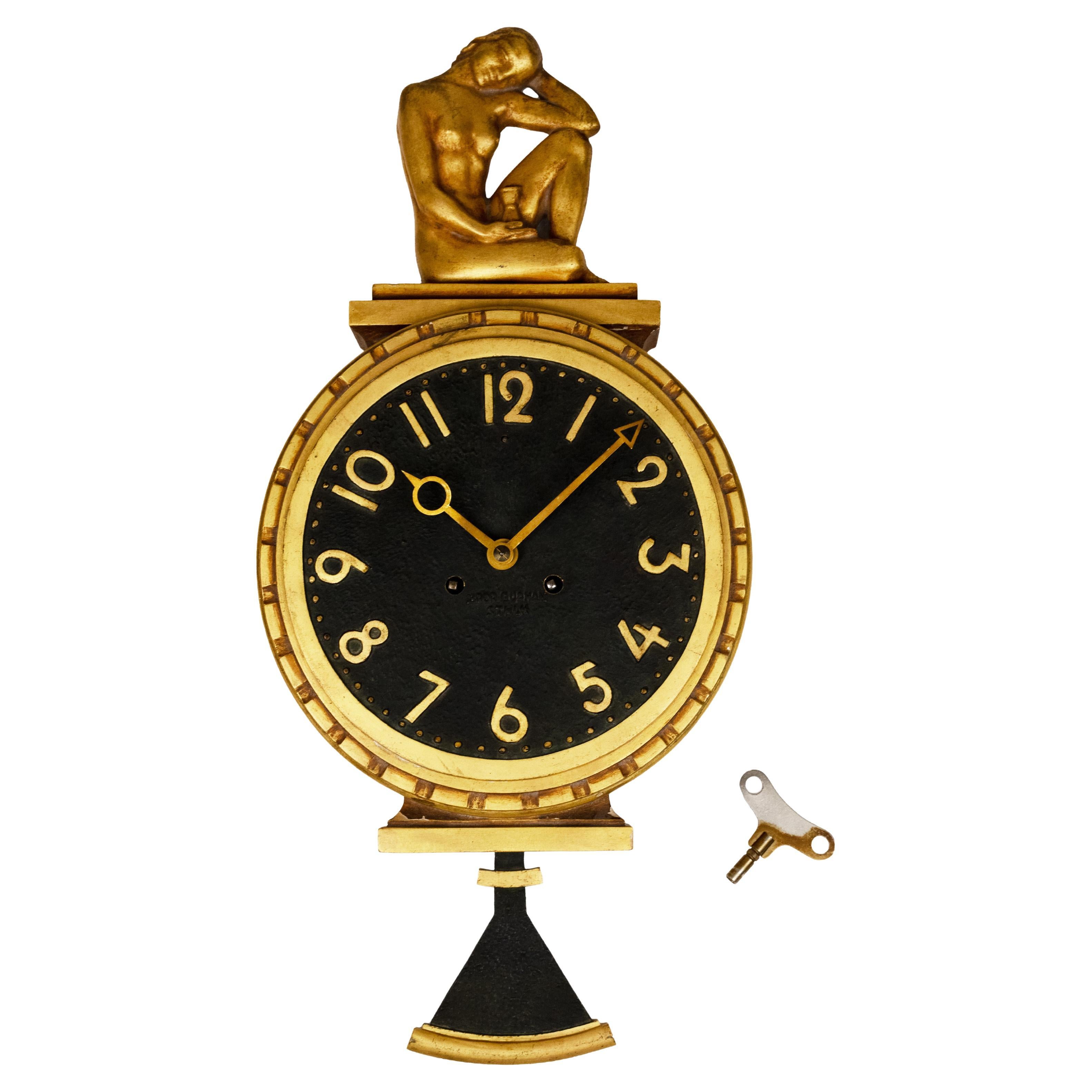 A Swedish Art Deco Wall Clock by David Wretling For Sale