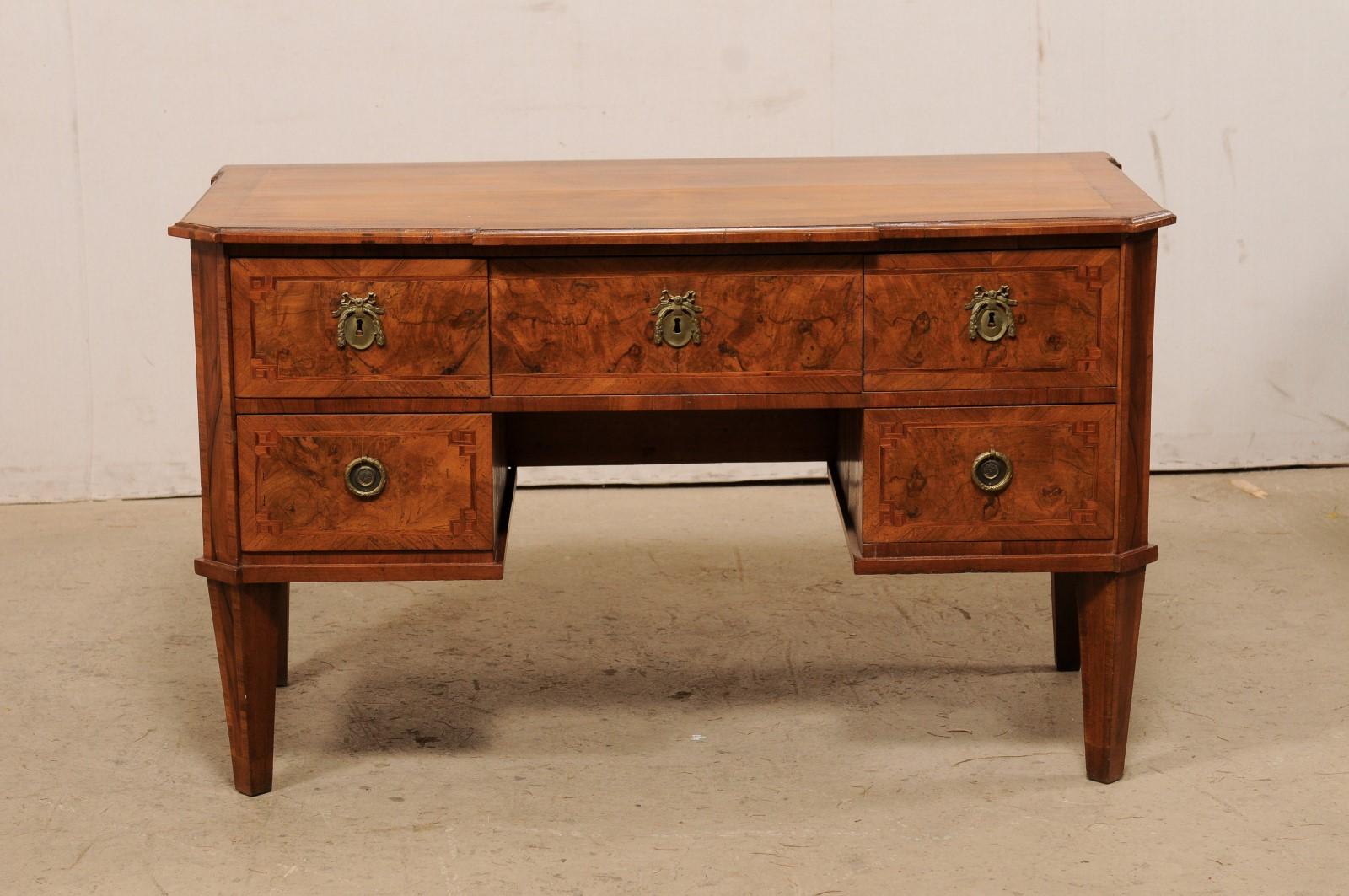 Swedish Biedermeier Birch Veneered Desk or Console Table, Circa 1880 For Sale 7