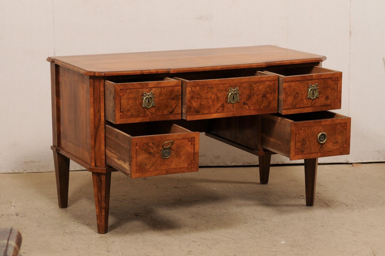 19th Century Swedish Biedermeier Birch Veneered Desk or Console Table, Circa 1880 For Sale