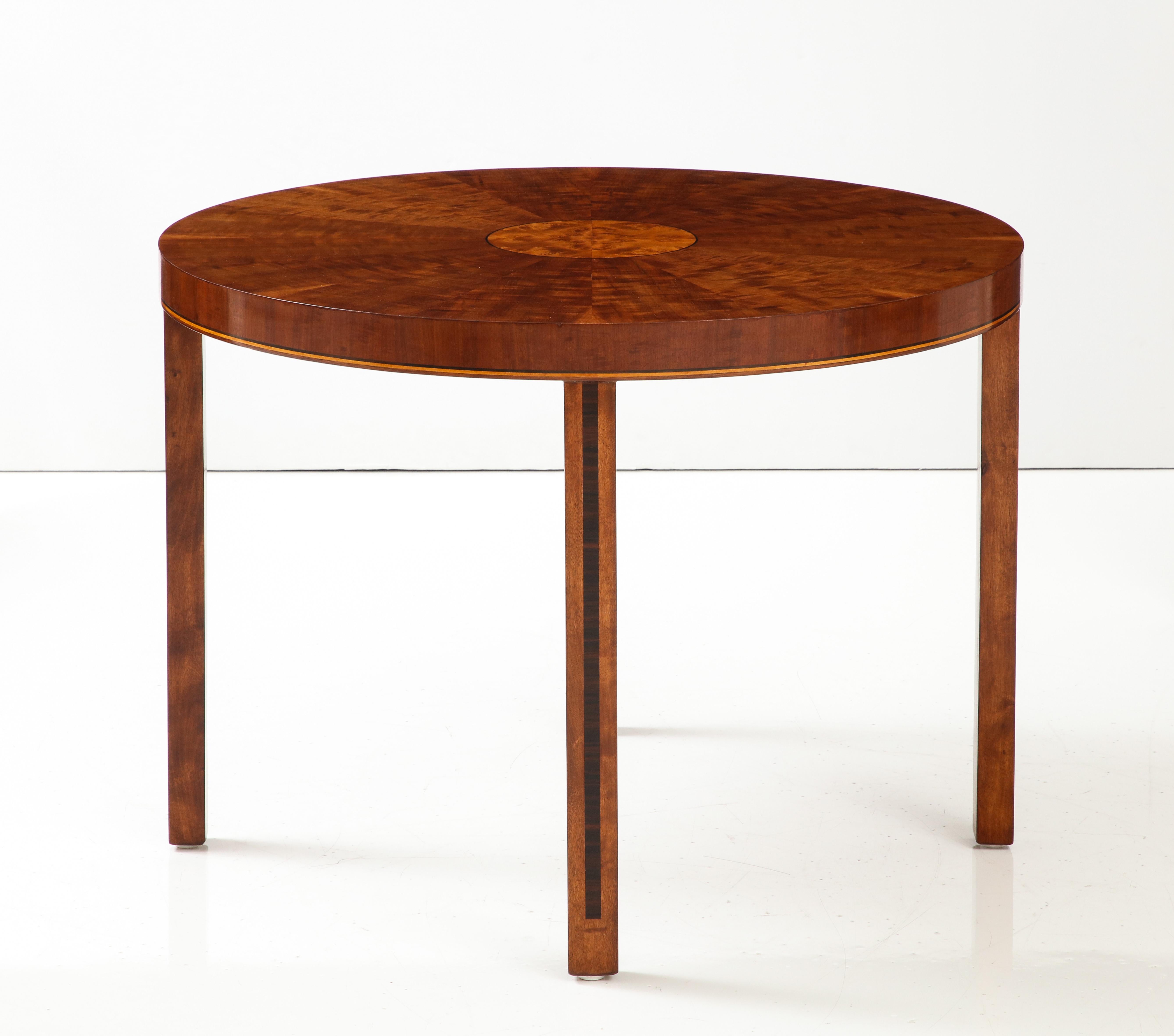 A Swedish Birch and Elmwood Side Table, Circa 1940s For Sale 1