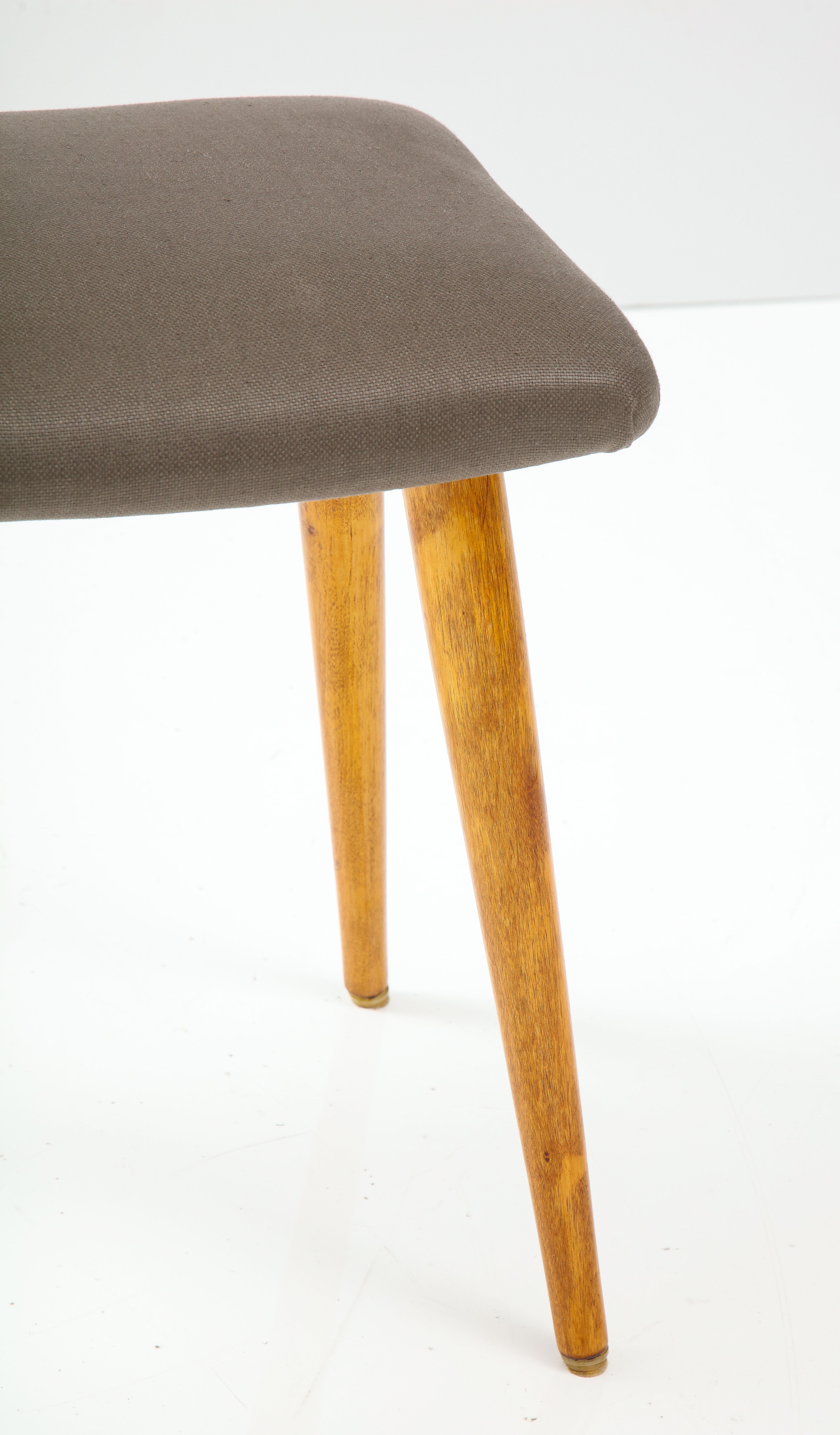 Swedish Birch and Upholstered Stool, Ca 1940s For Sale 3