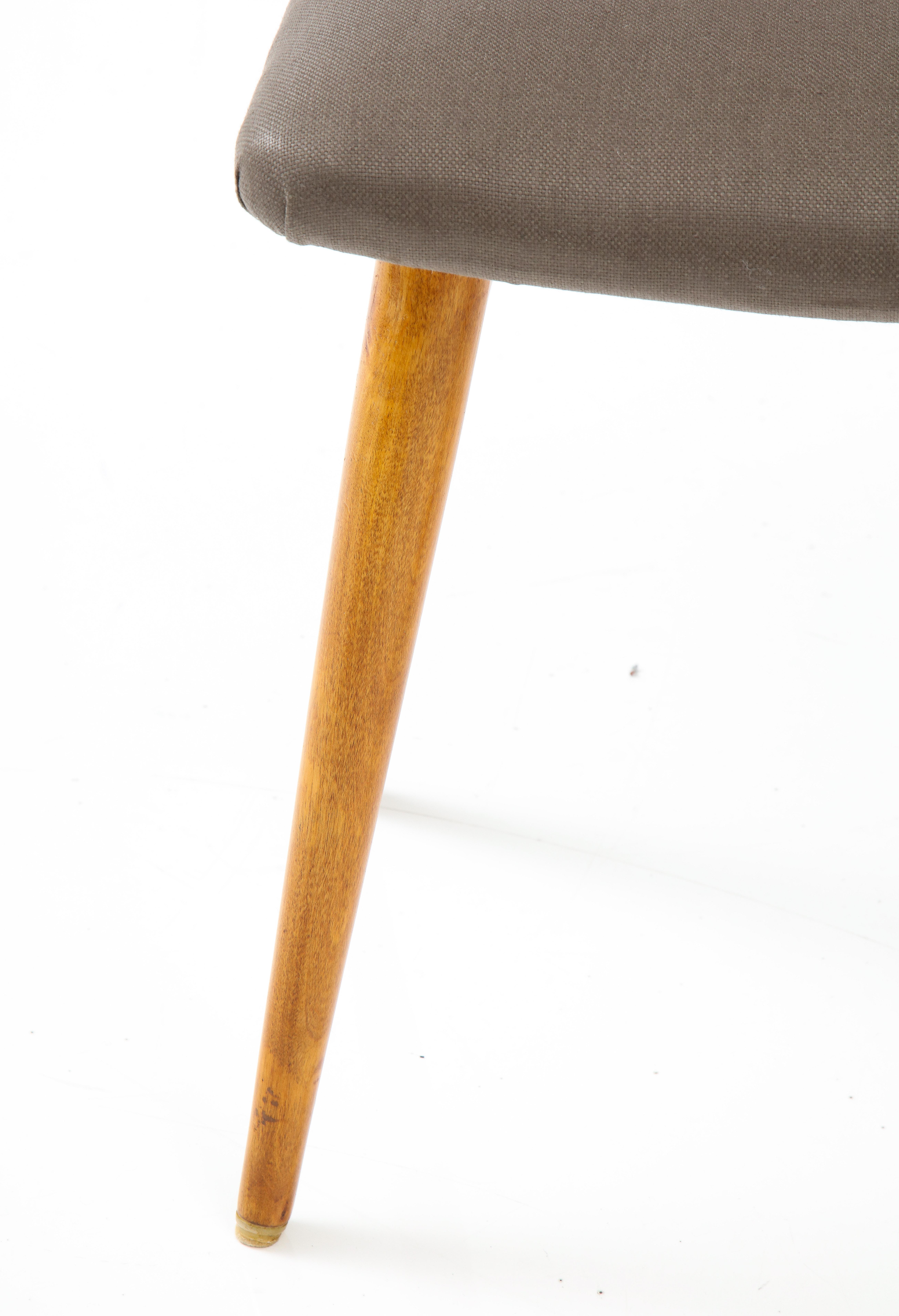 Swedish Birch and Upholstered Stool, Ca 1940s For Sale 4