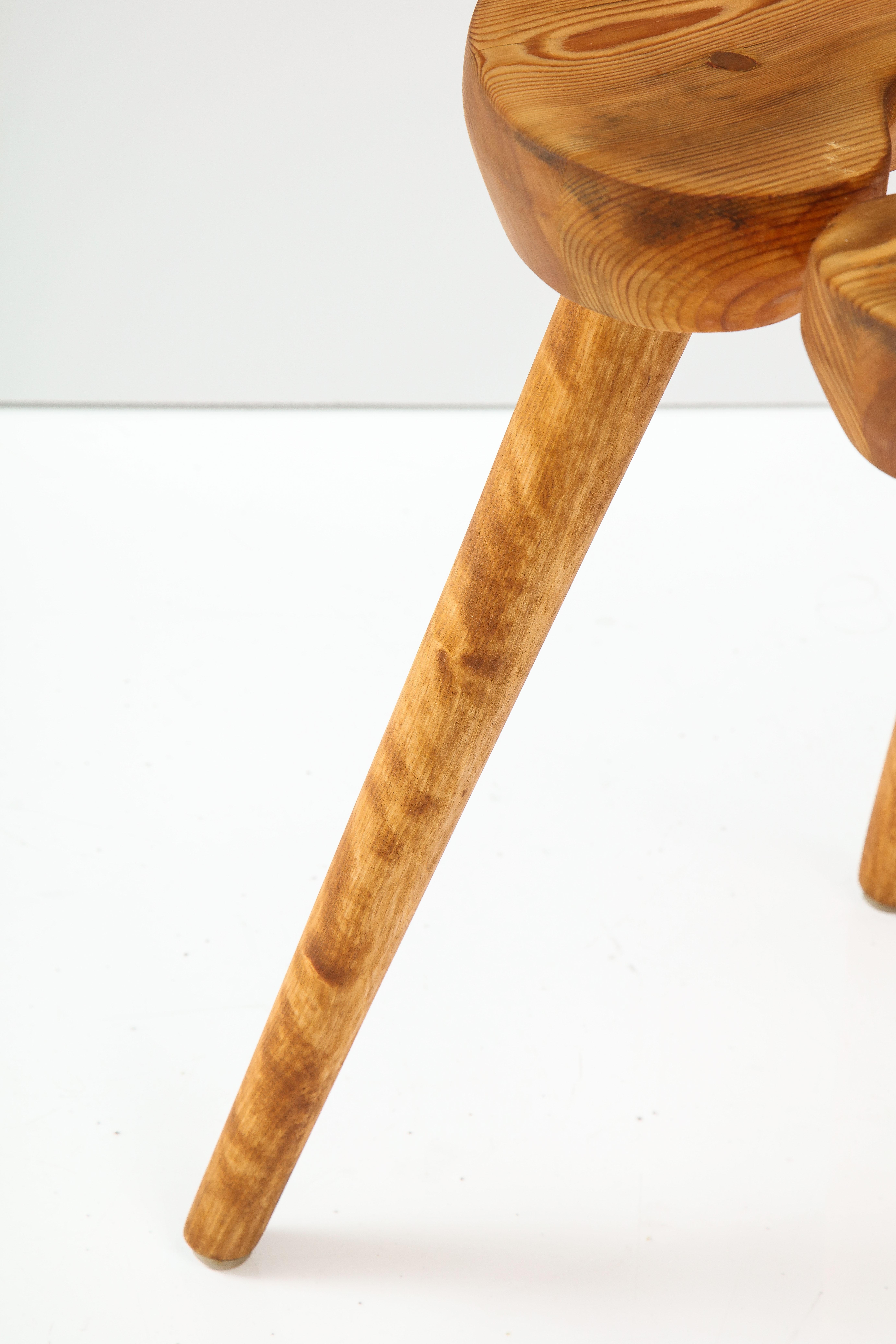 A Swedish Carved Birch and Pine Stool, Circa 1960s For Sale 7