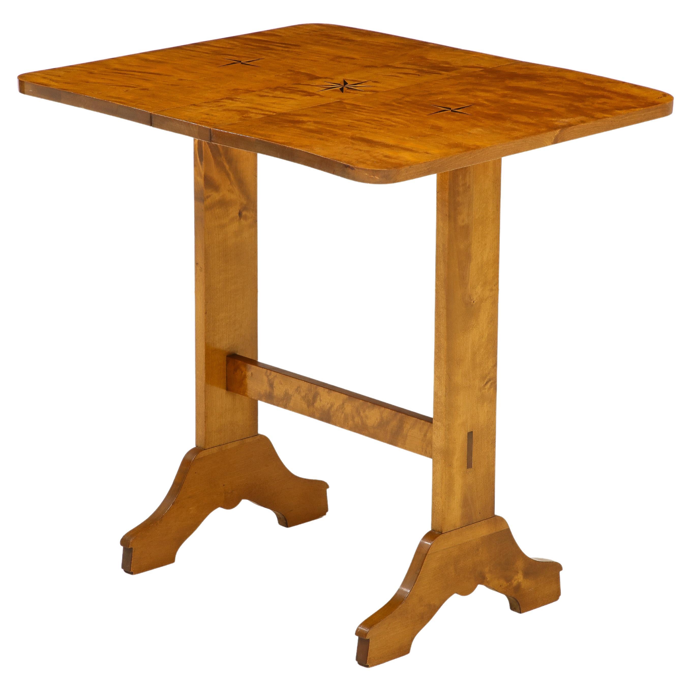 A Swedish Deco Birch Drop-leaf Table, circa 1930s For Sale