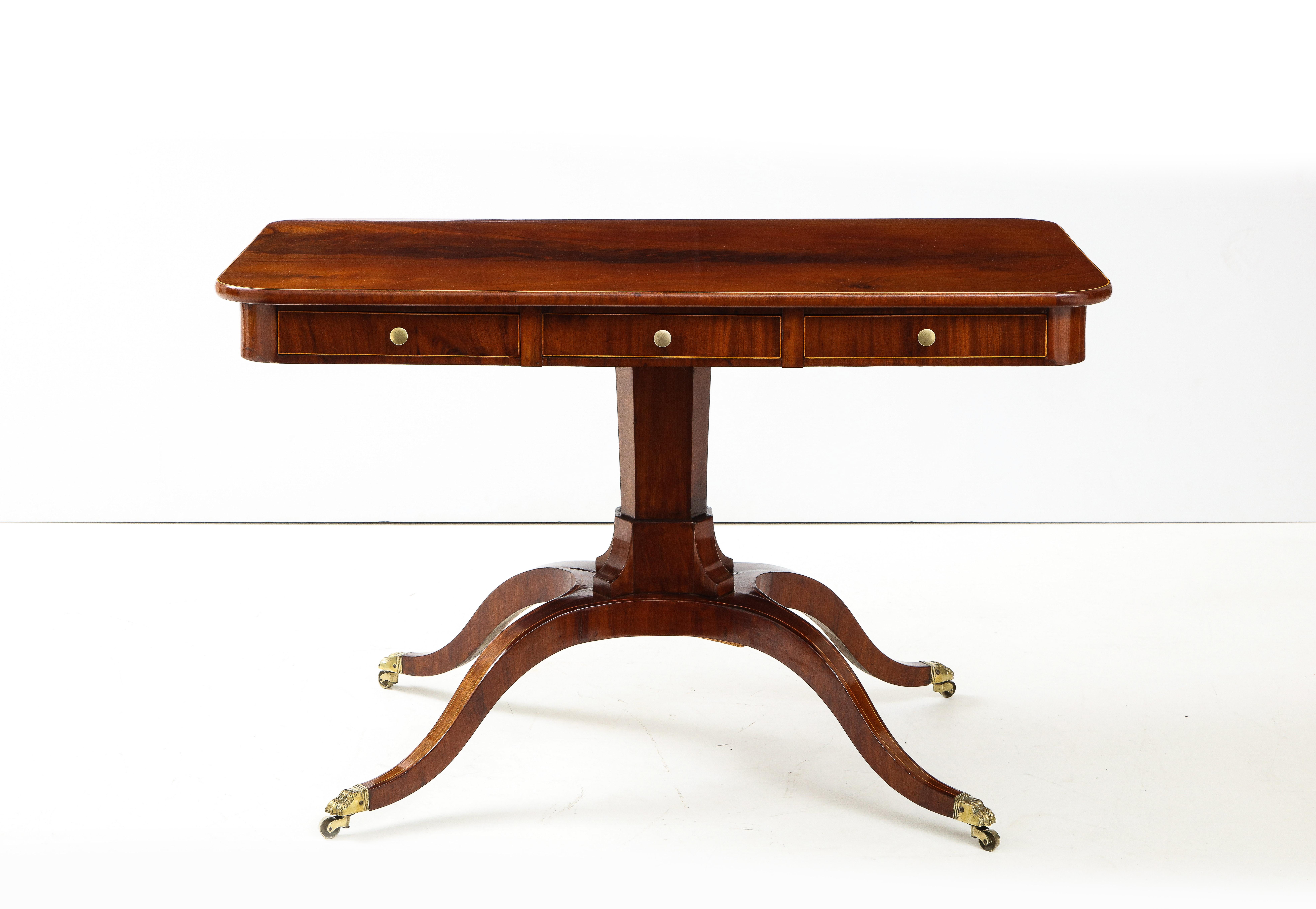 Swedish Empire Mahogany Sofa Table, circa 1820s In Good Condition In New York, NY