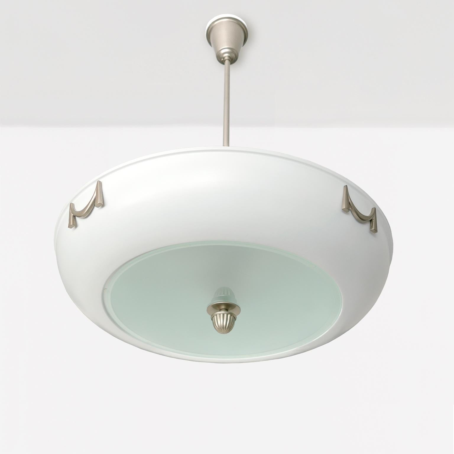 Scandinave moderne Lustre suédois Grace/Art déco à 7 têtes, fabriqué par ASEA, 1930 en vente