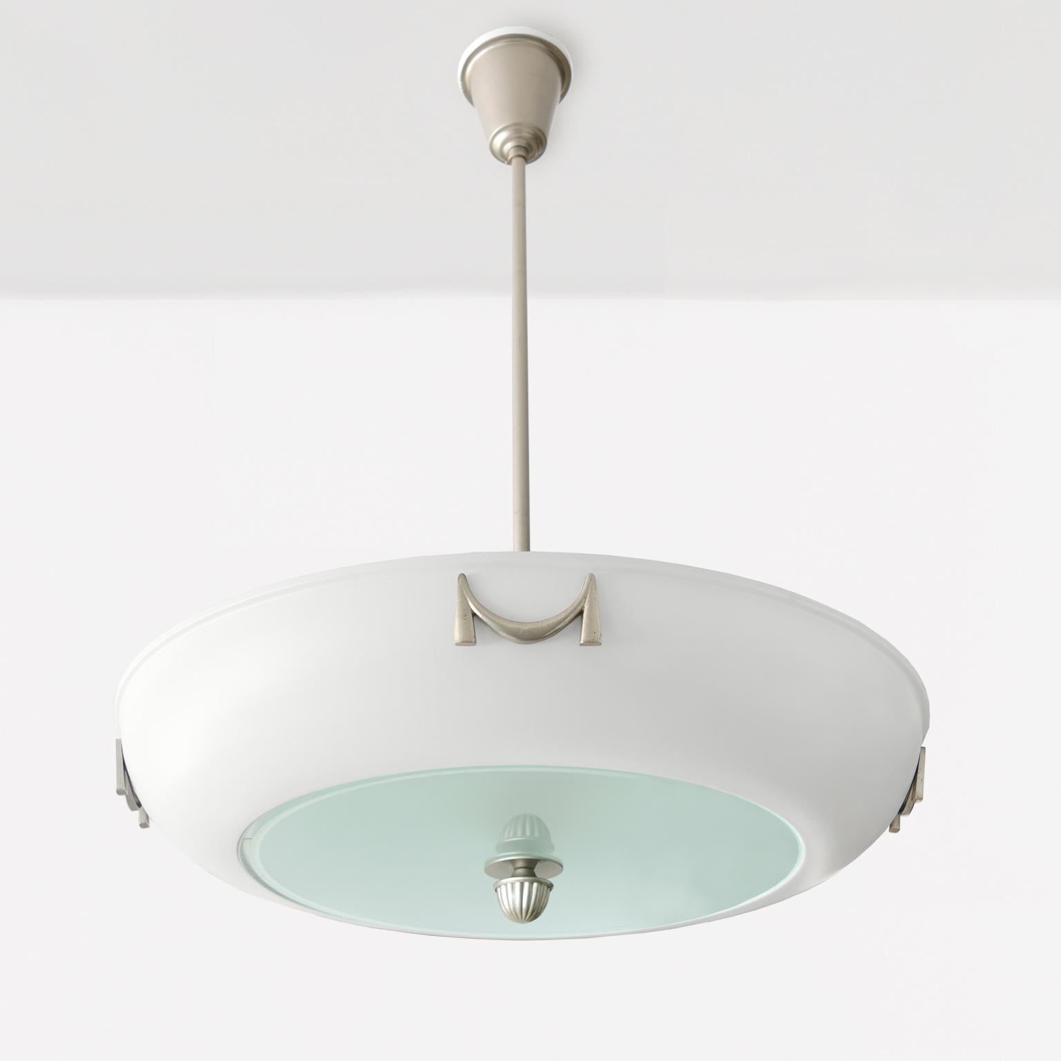 Scandinave Lustre suédois Grace/Art déco à 7 têtes, fabriqué par ASEA, 1930 en vente