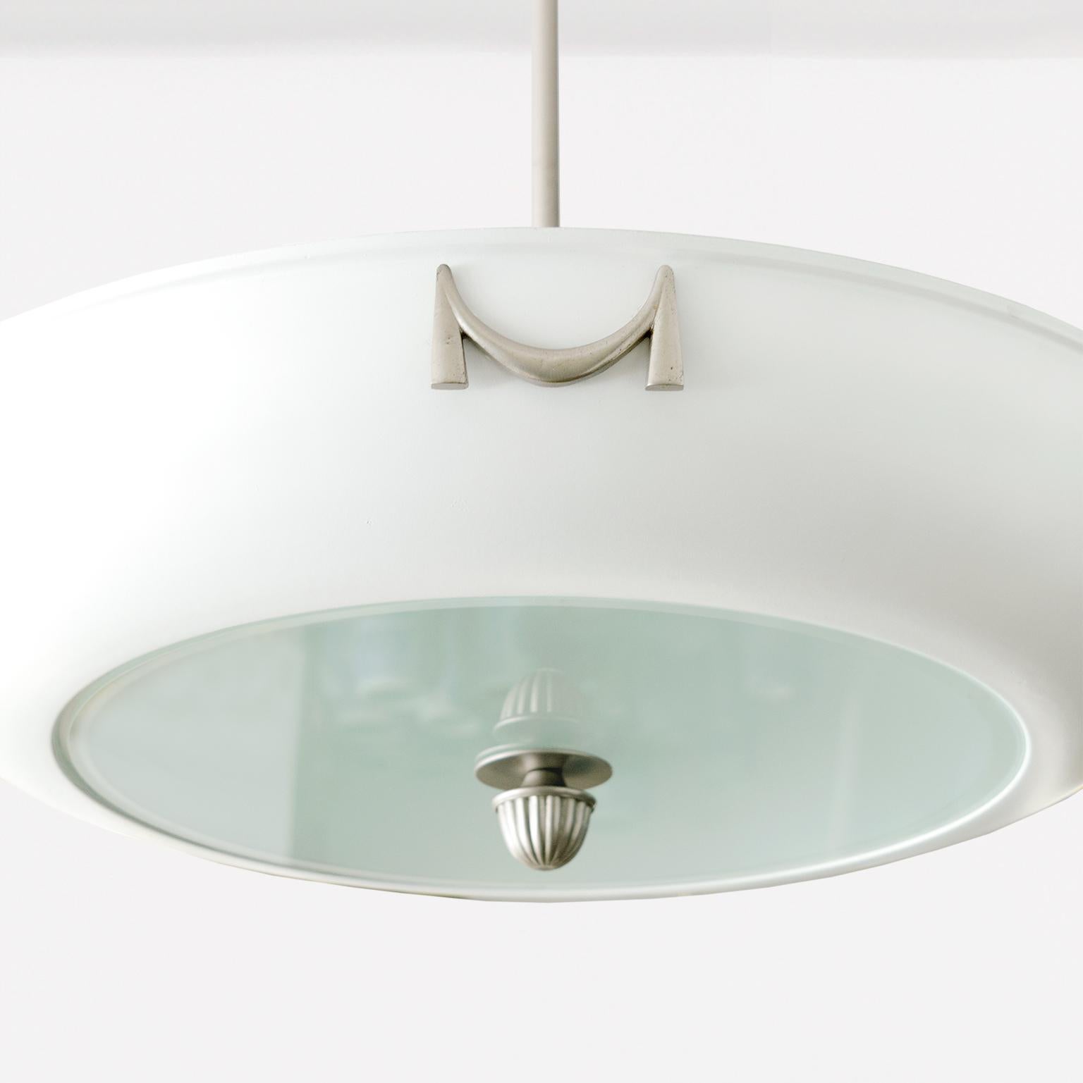 Lustre suédois Grace/Art déco à 7 têtes, fabriqué par ASEA, 1930 Bon état - En vente à New York, NY