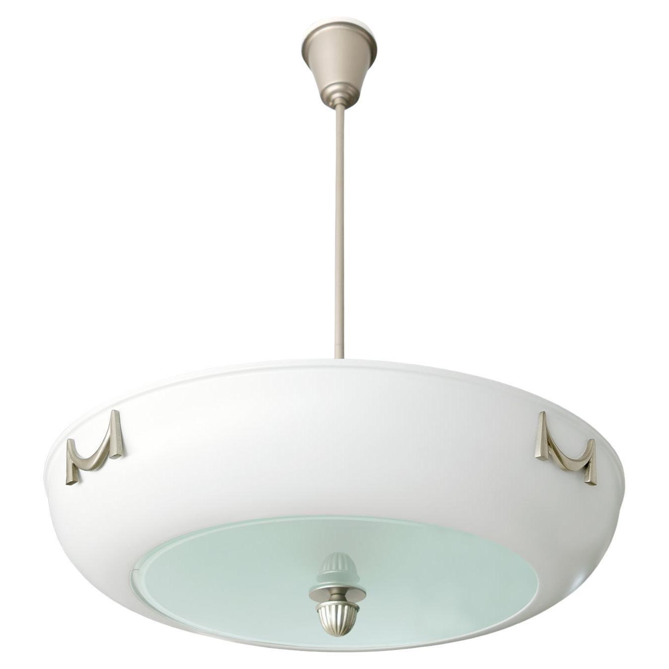 A Swedish Grace / Art Deco 7 light domed chandelier made by ASEA, 1930