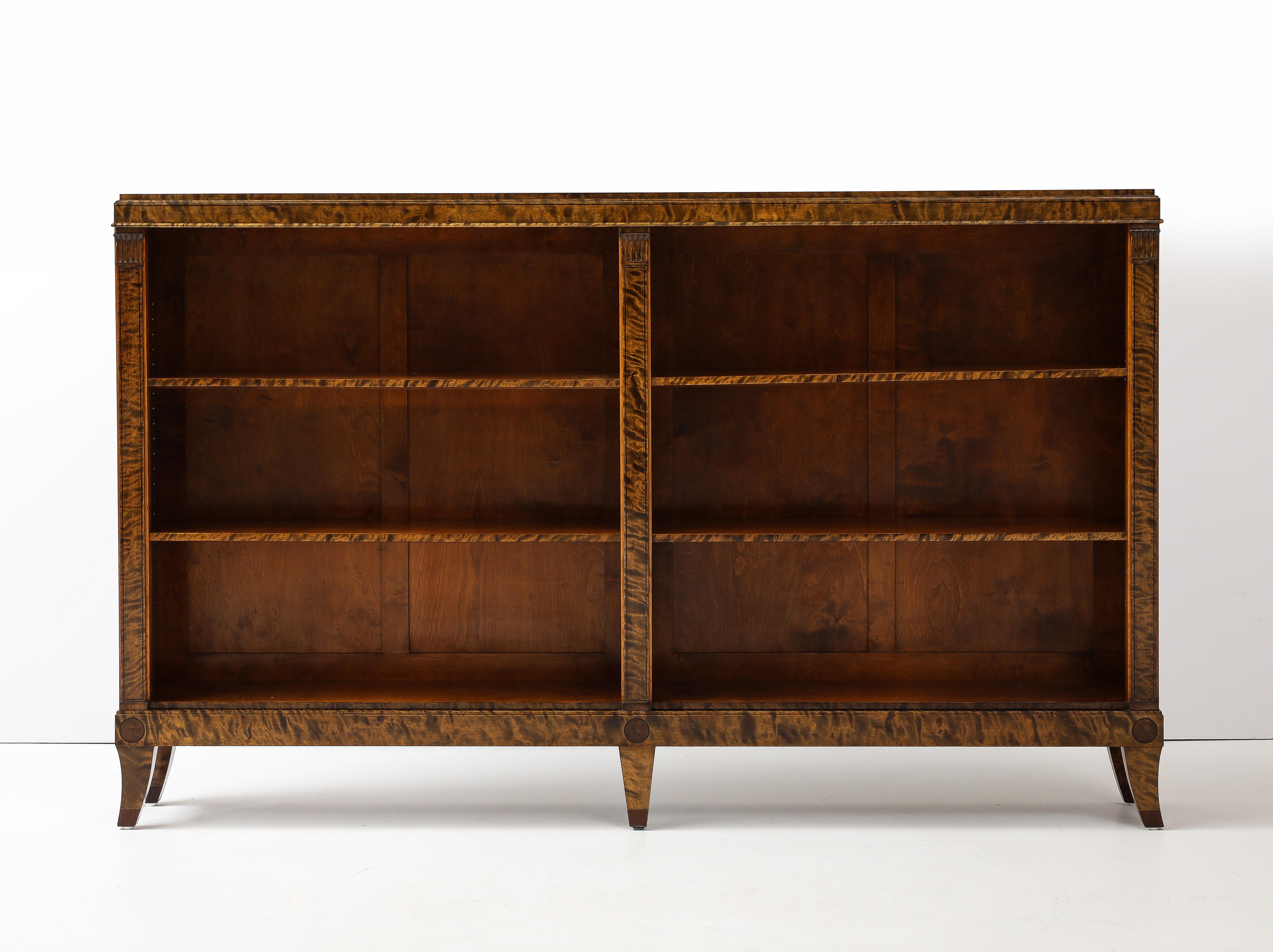 A Swedish Grace Birchwood Open Bookcase, Circa 1940s 9