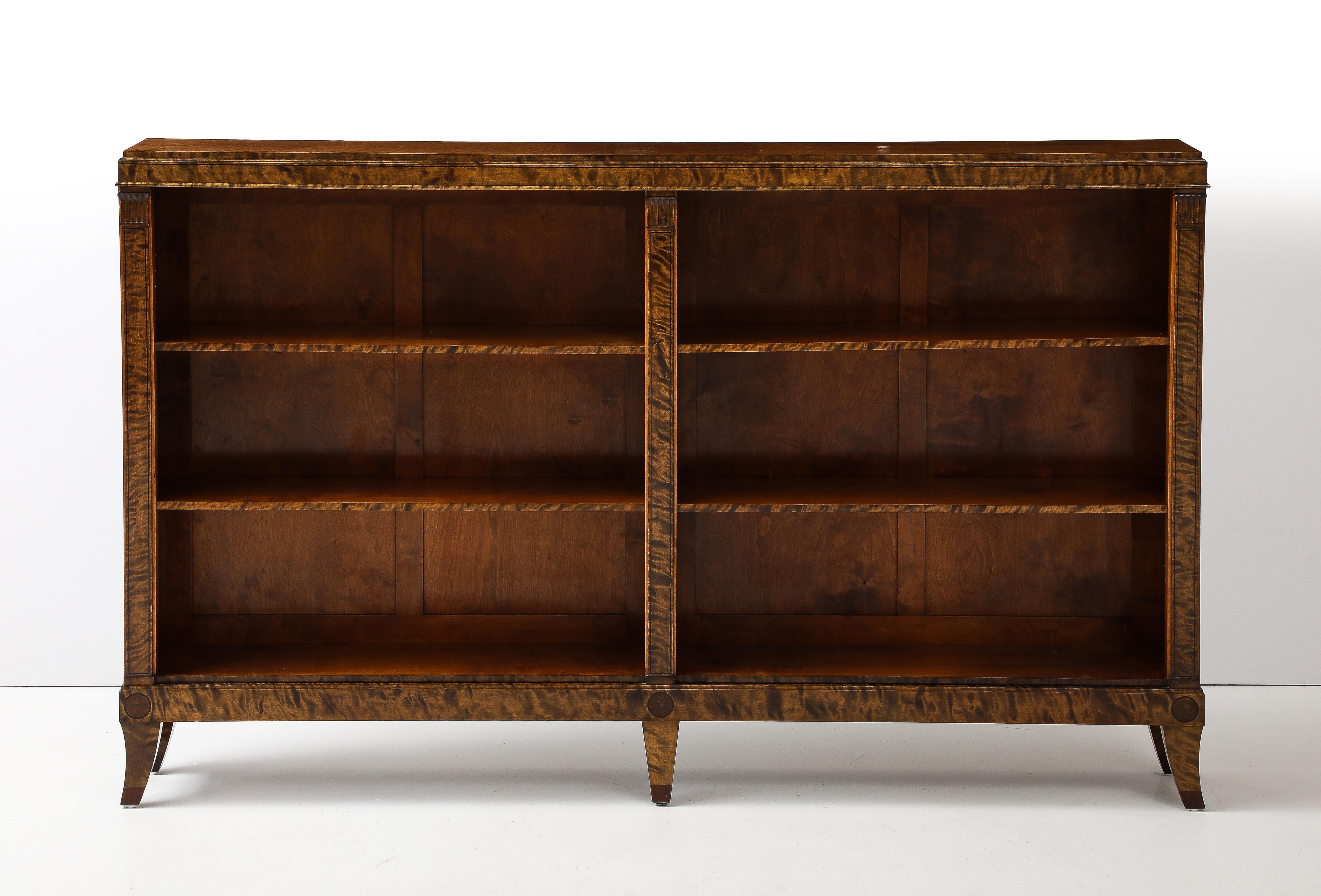 A Swedish Grace Birchwood Open Bookcase, Circa 1940s In Good Condition In New York, NY