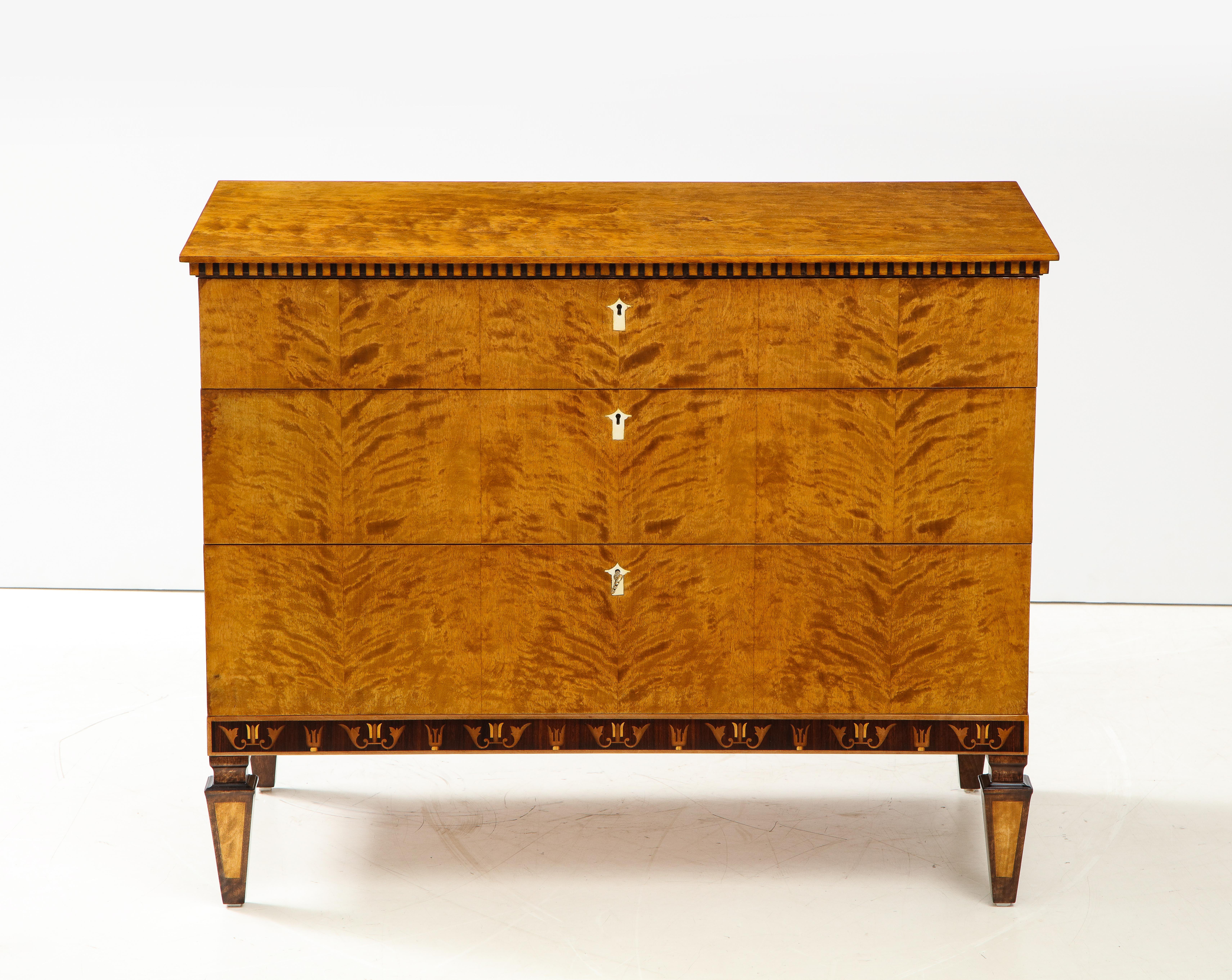 Art Deco Swedish Grace Chest of Drawers, Circa 1930s