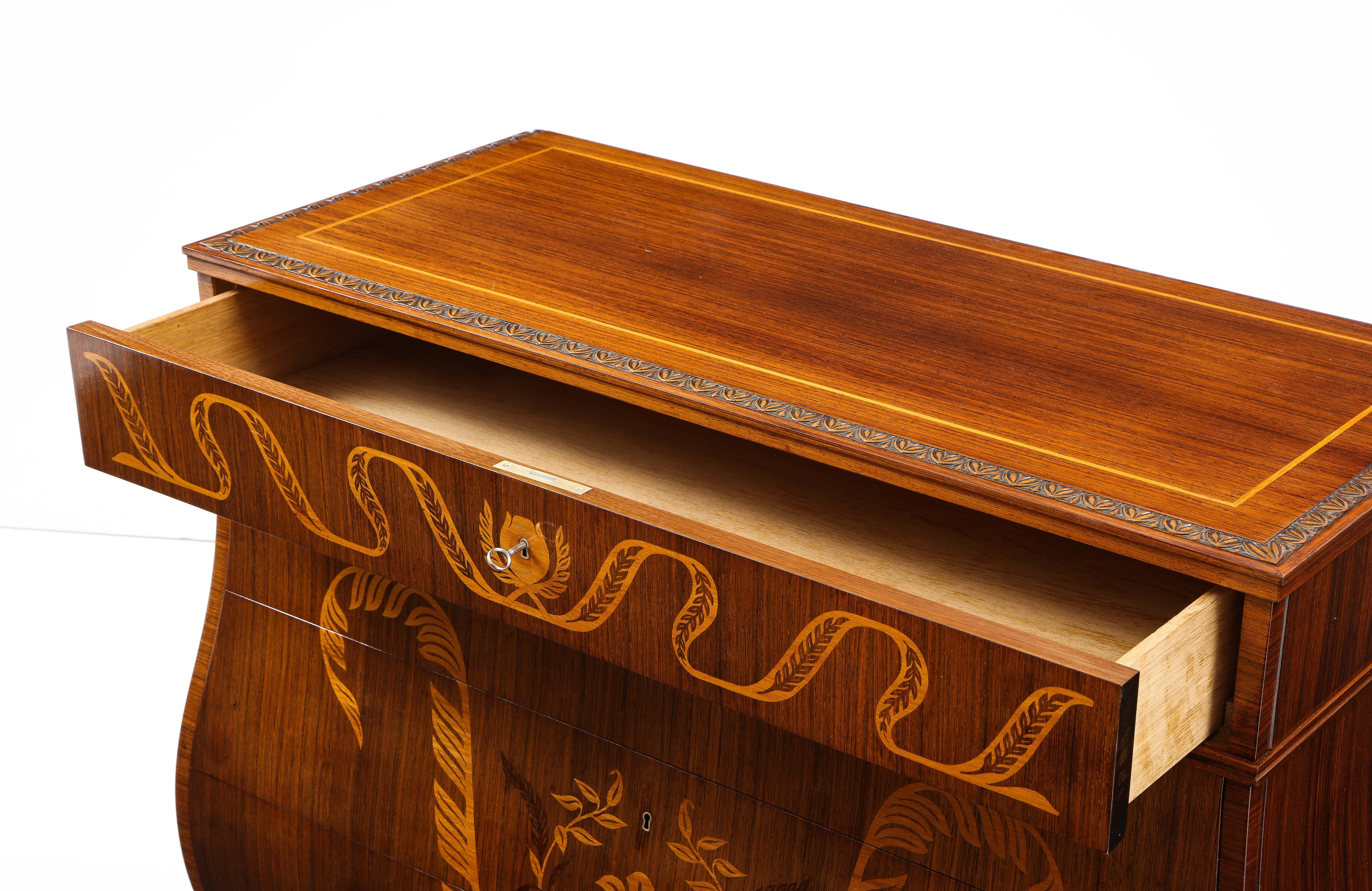Swedish Grace Fruitwood Inlaid Rosewood Chest of Drawers, Circa 1930-40 2
