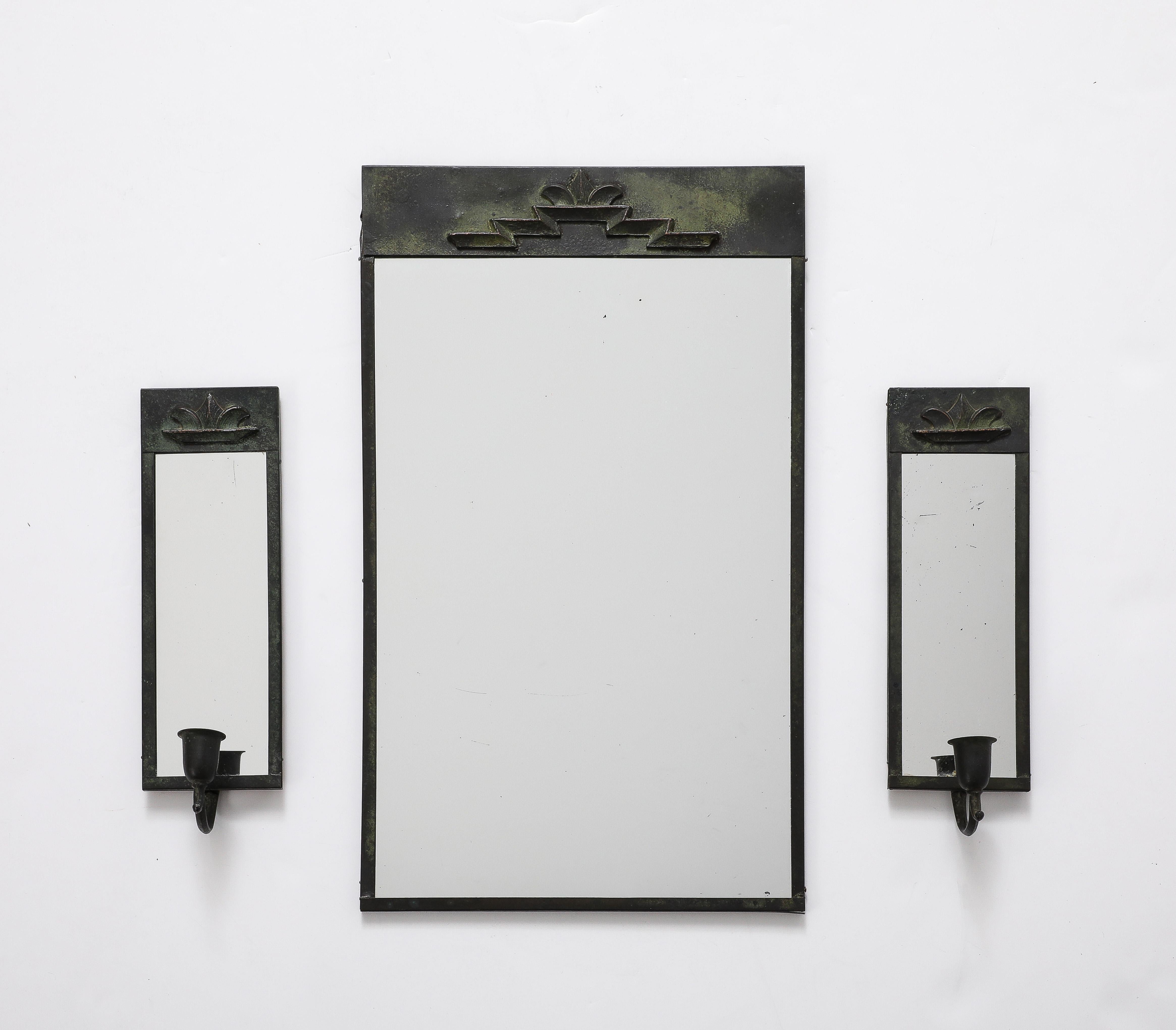 A Swedish Grace Mirror and Sconce Group, Circa 1930s 10