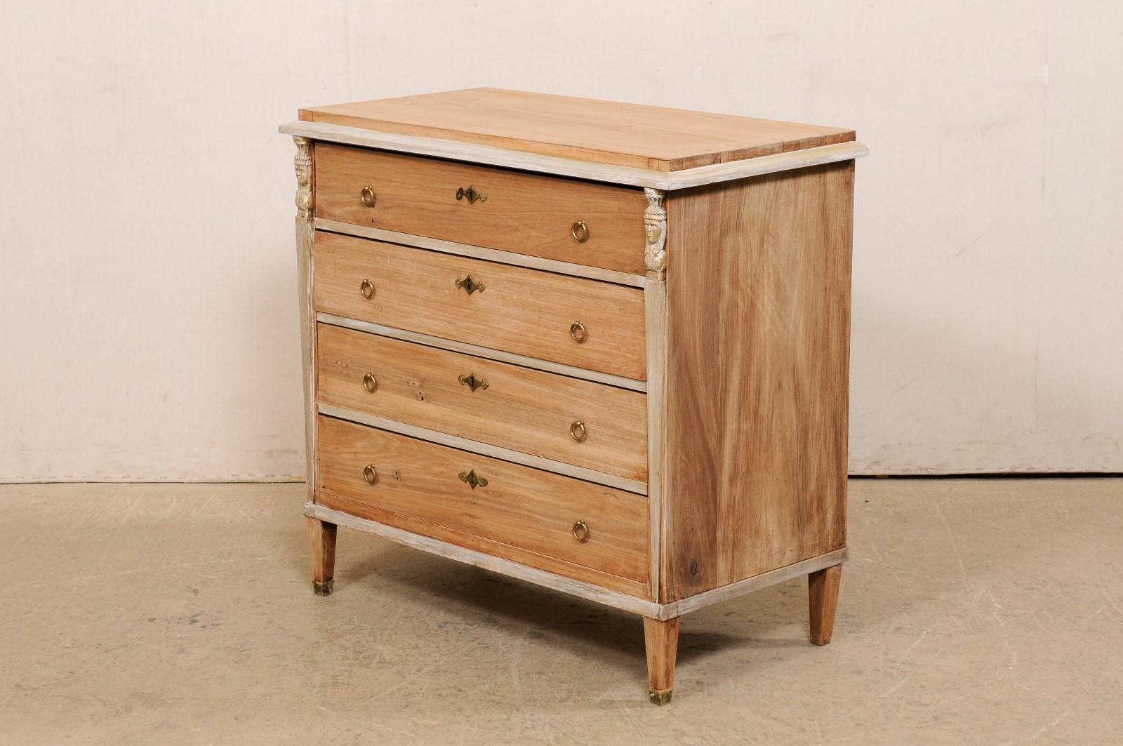 Swedish Gustavian Chest of Drawers w/ Revival-Style Carved Figurehead Accents 3