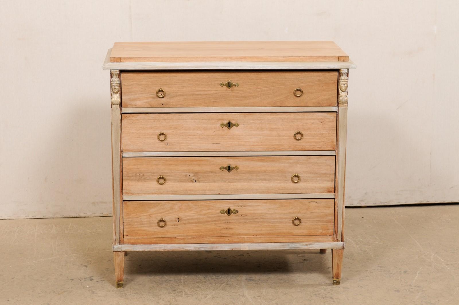 Swedish Gustavian Chest of Drawers w/ Revival-Style Carved Figurehead Accents 4