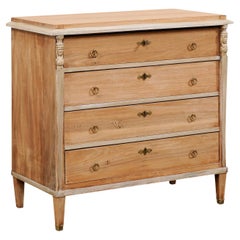 Antique Swedish Gustavian Chest of Drawers w/ Revival-Style Carved Figurehead Accents