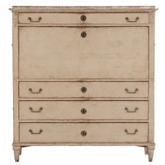 A Swedish Gustavian painted fall front desk, C. 1820.