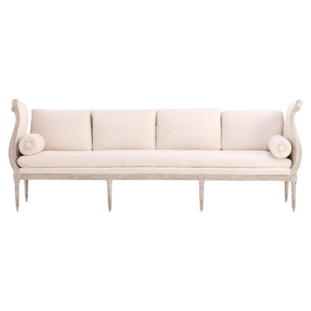 A Swedish Gustavian-style Painted Daybed with Cushions For Sale
