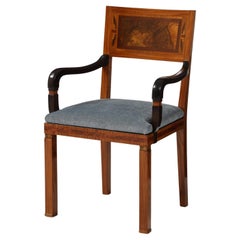 A Swedish Inlaid Walnut Open Armchair, Circa 1940s