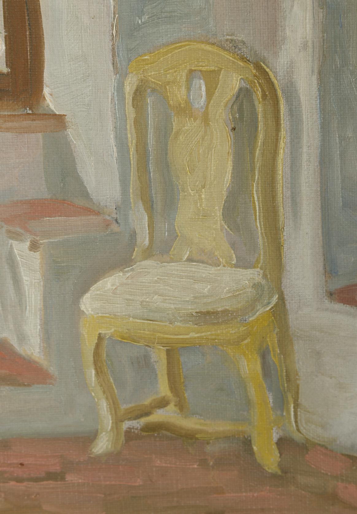 20th Century Swedish Interior Oil Painting