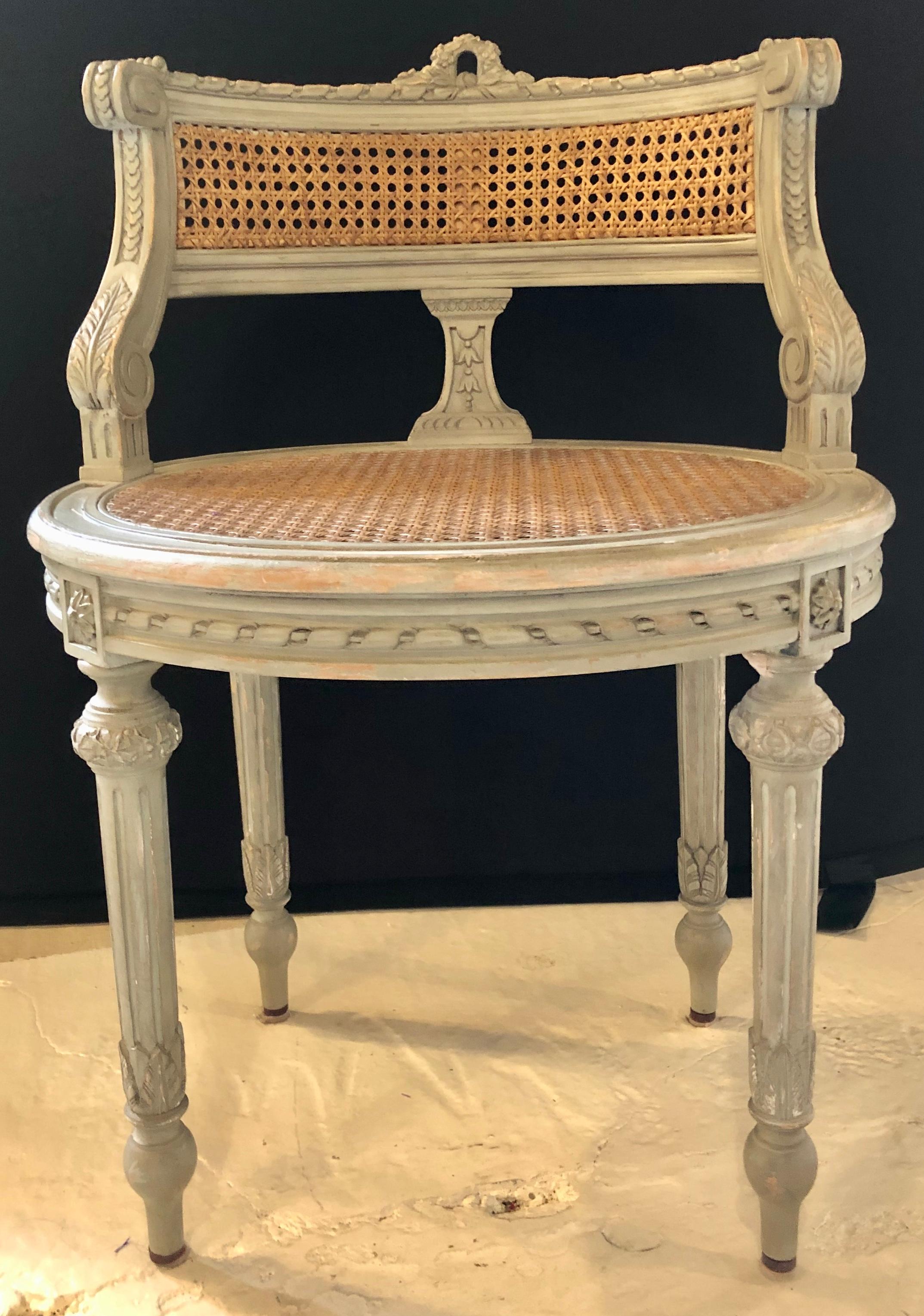 French Swedish Louis XVI Style Boudoir Chair or Slipper Chair, 19th-20th Century