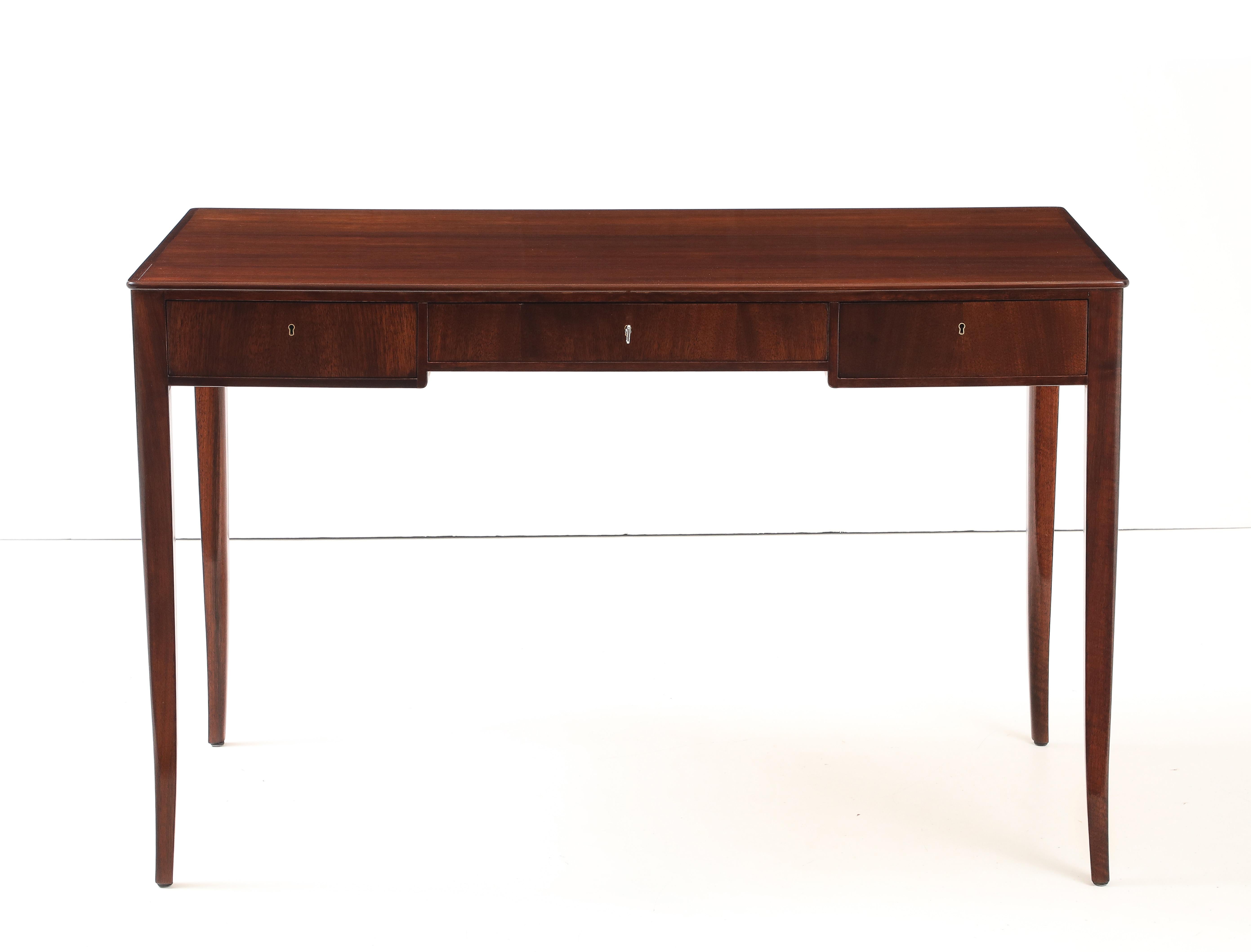 A Swedish mahogany writing desk designed by Carl Malmsten Circa 1966 In Good Condition For Sale In New York, NY