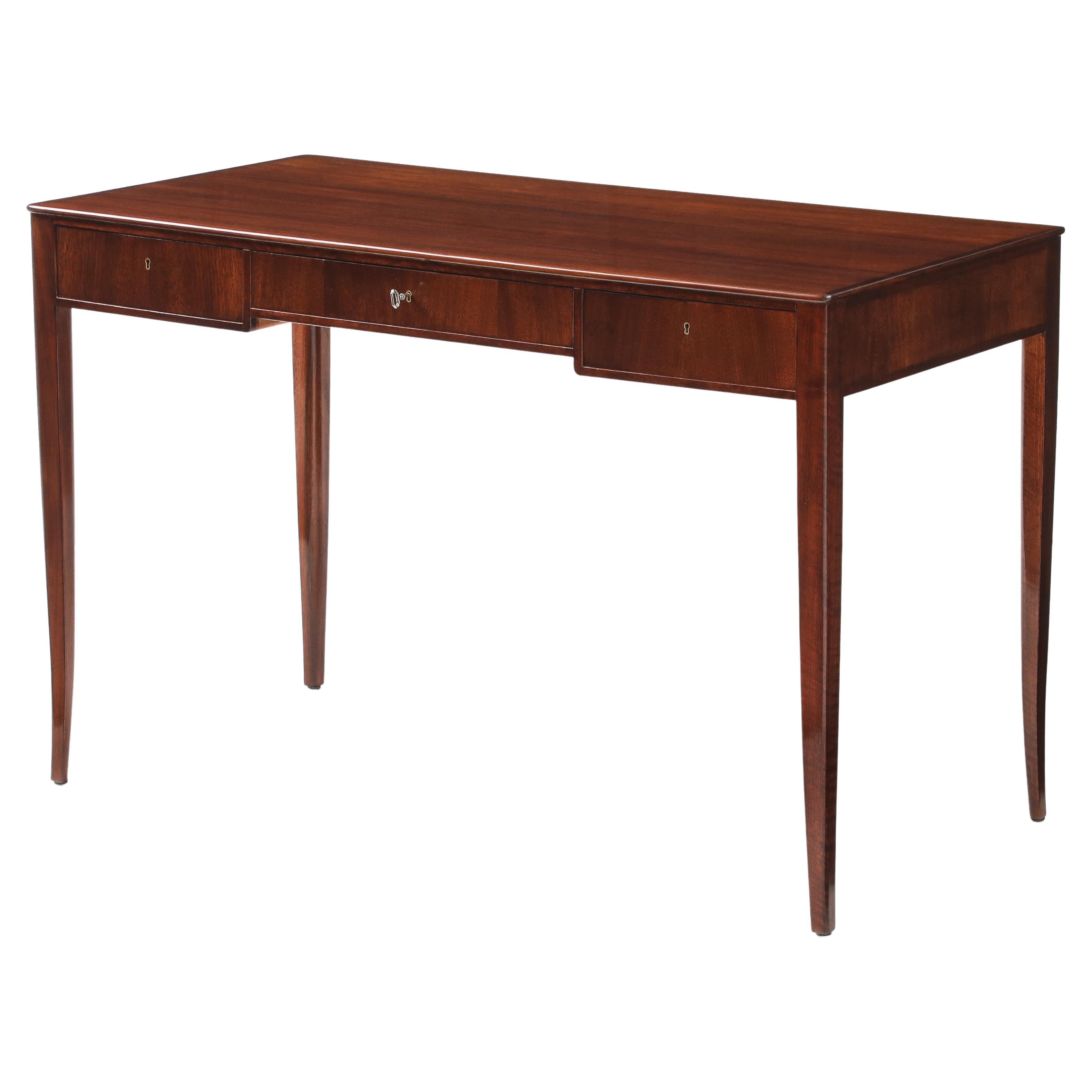 A Swedish mahogany writing desk designed by Carl Malmsten Circa 1966 For Sale