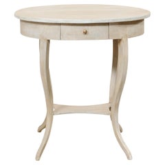 Swedish Mid-19th Century Oval-Shaped Neoclassical Painted Wood Accent Table