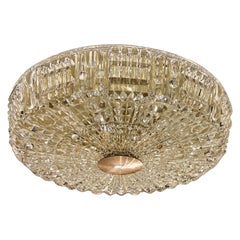 A Swedish Midcentury Glass Flush-Mounted Light Fixture
