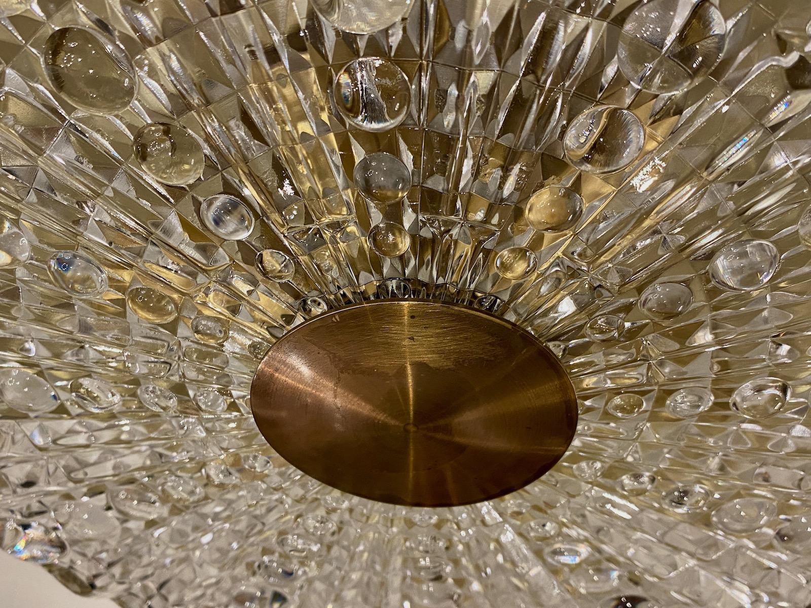 A Swedish Midcentury Glass Flush-Mounted Light Fixture In Good Condition In New York, NY