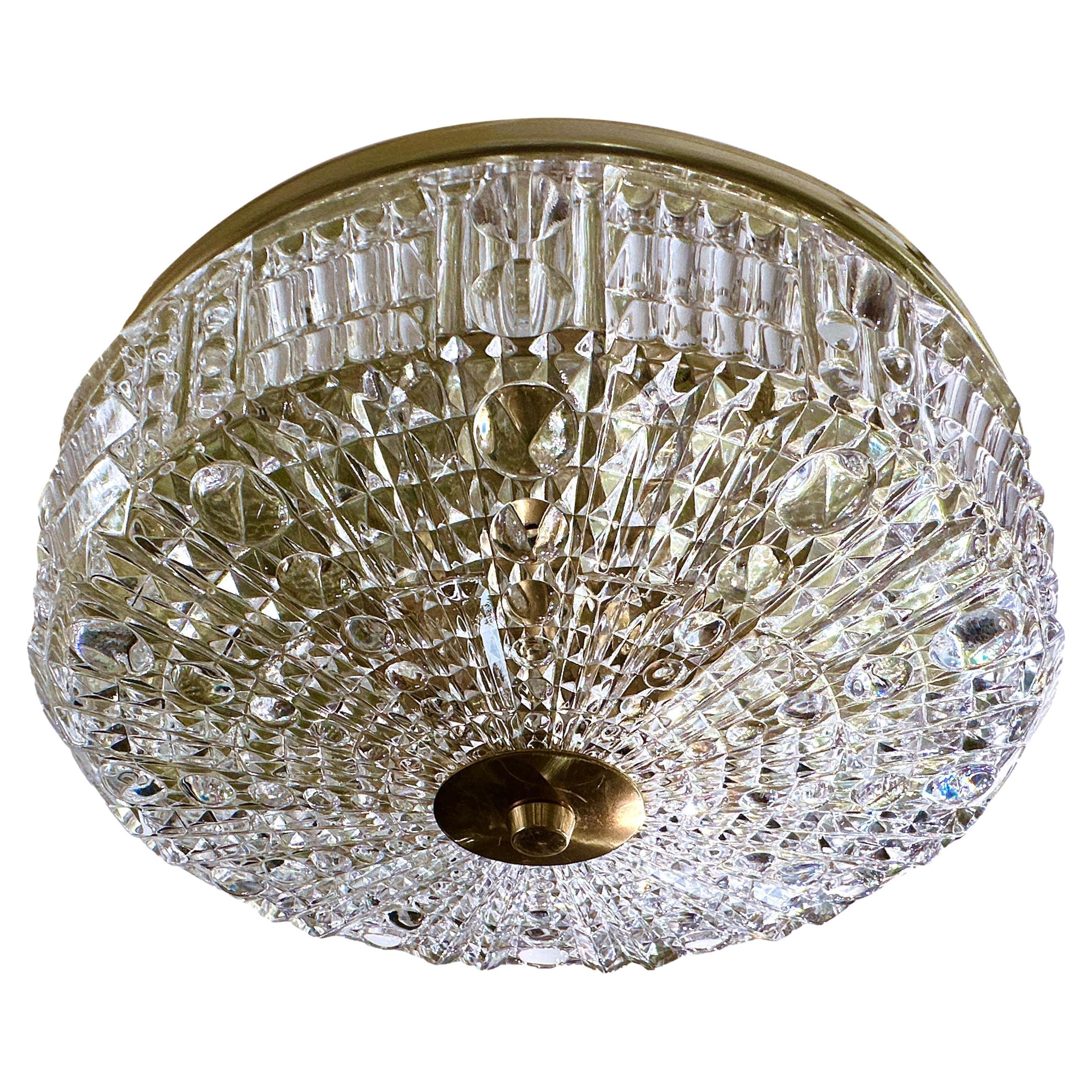 A Swedish Mid Century Molded Glass Fixture at 1stDibs