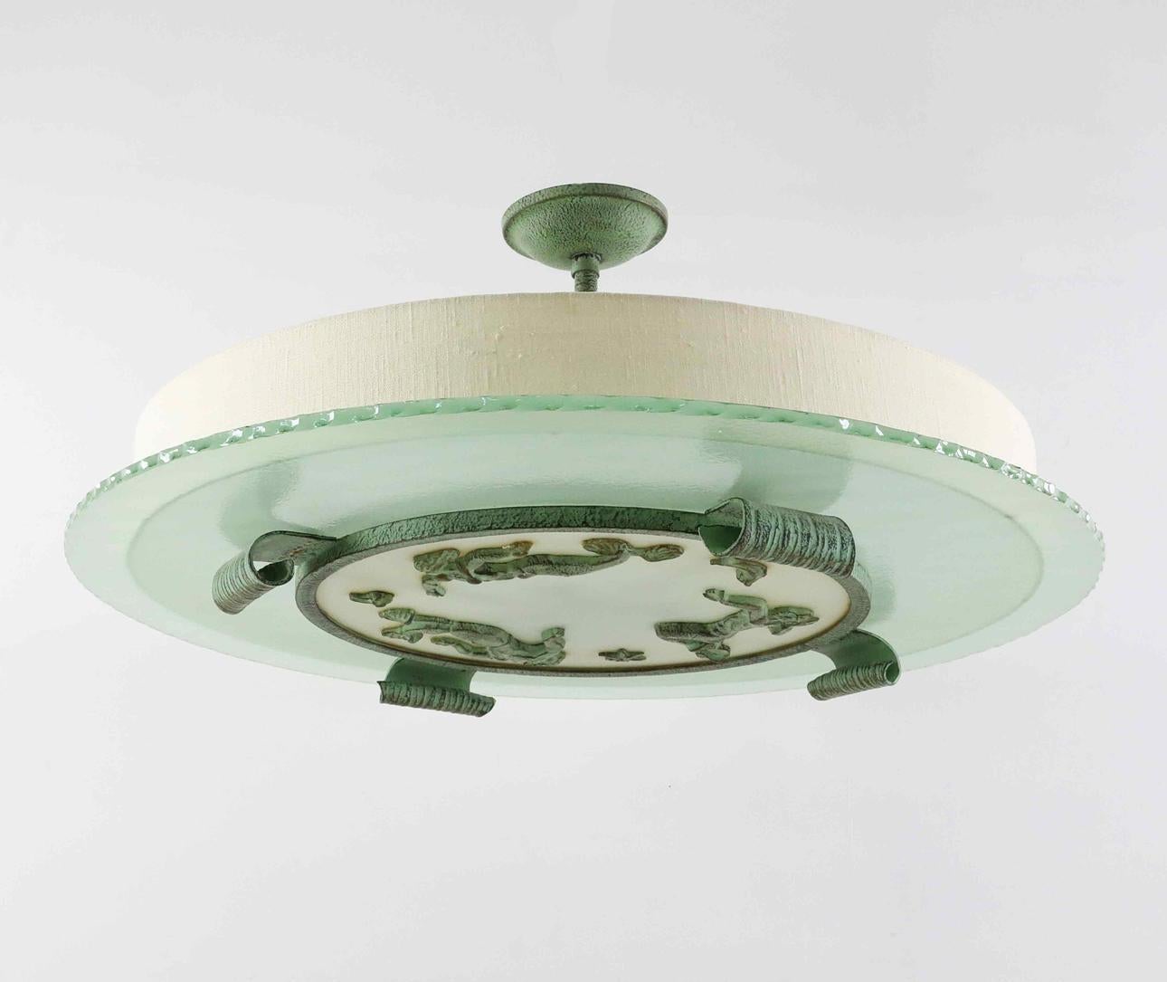 Metal A Swedish Modern Ceiling Lamp, Model 1252, Bjerkås Armatur