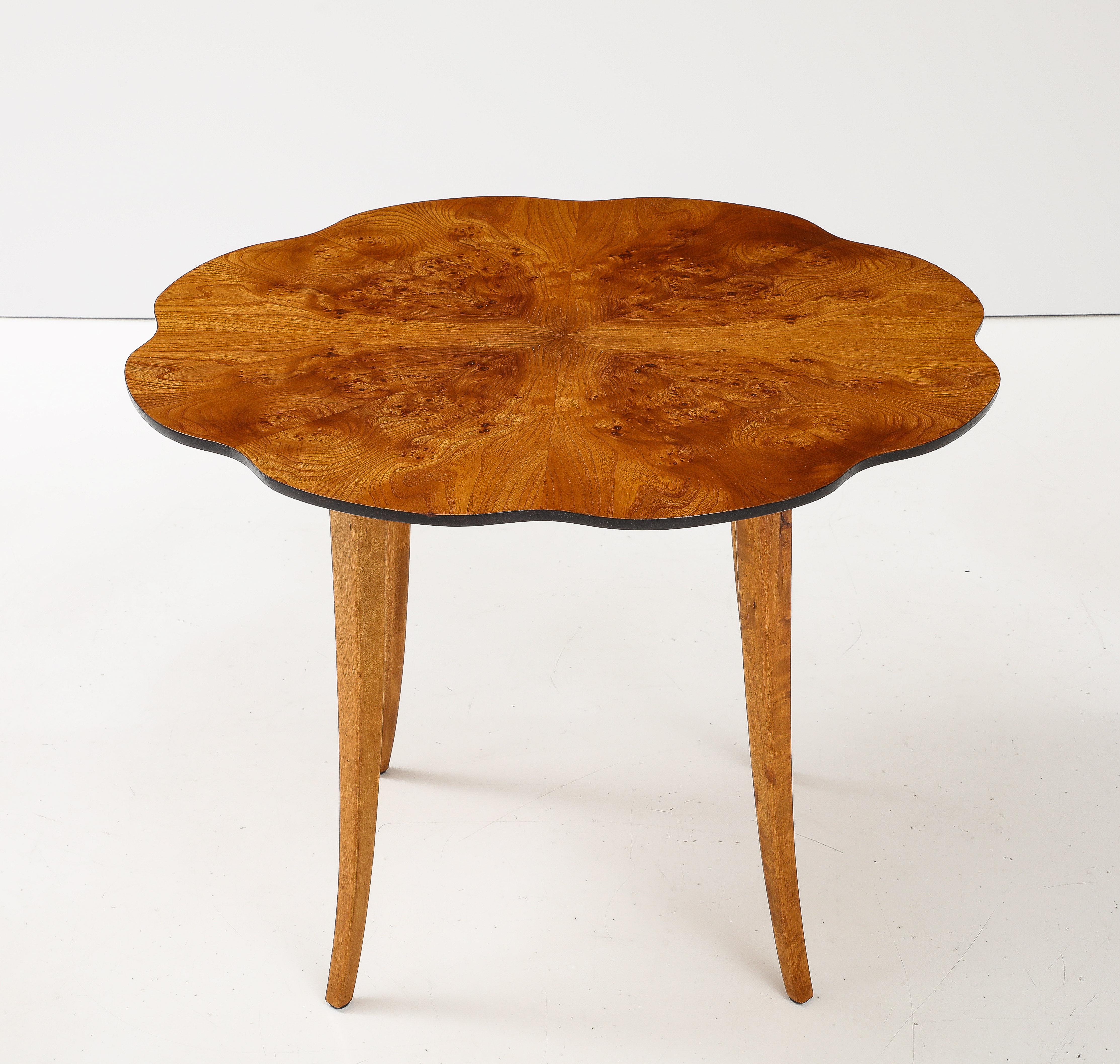A Swedish Modern Elmroot Side Table, Circa 1950s For Sale 11