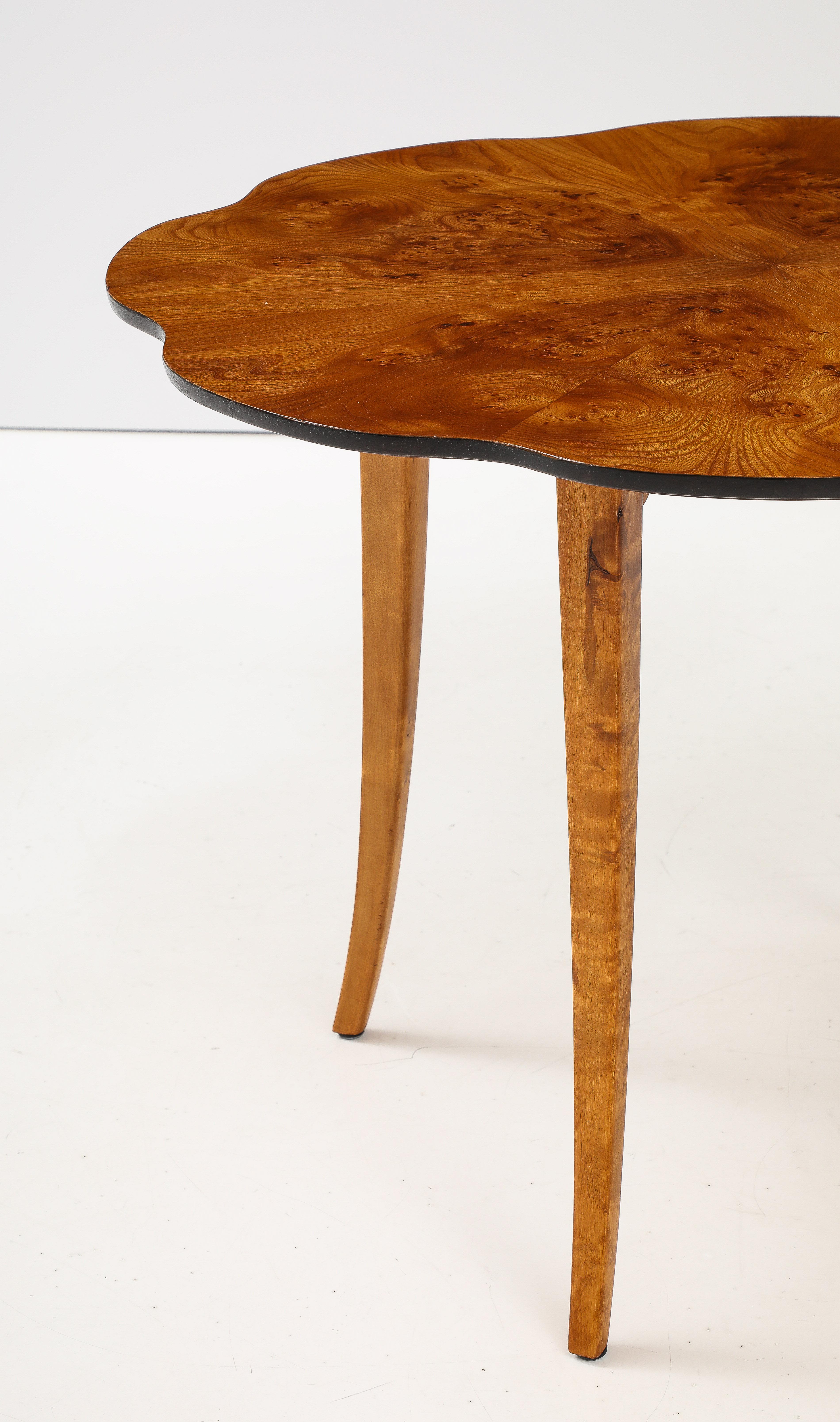 A Swedish Modern Elmroot Side Table, Circa 1950s For Sale 3