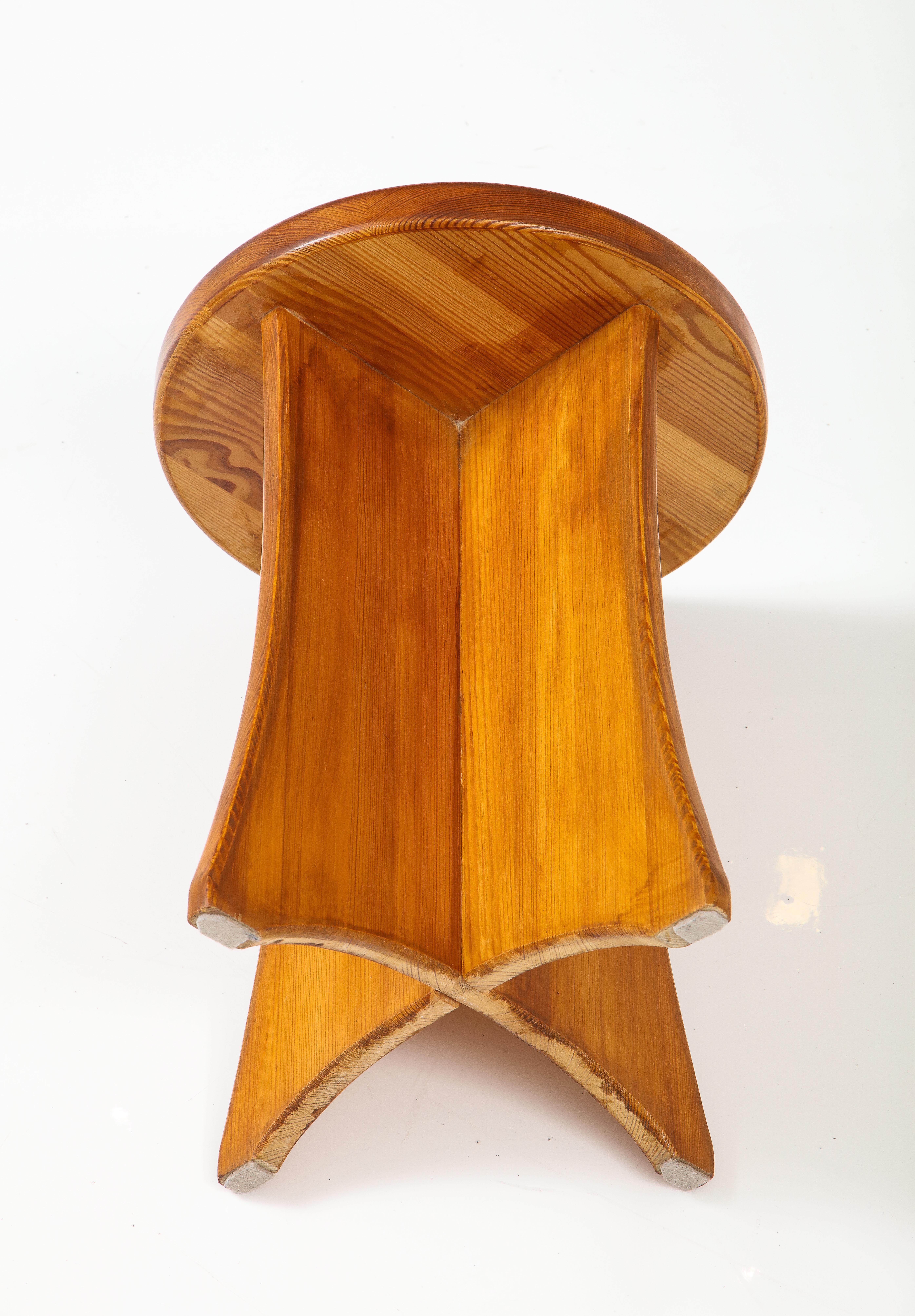 Swedish Modernist Solid Pine Side Table, circa 1960s 5