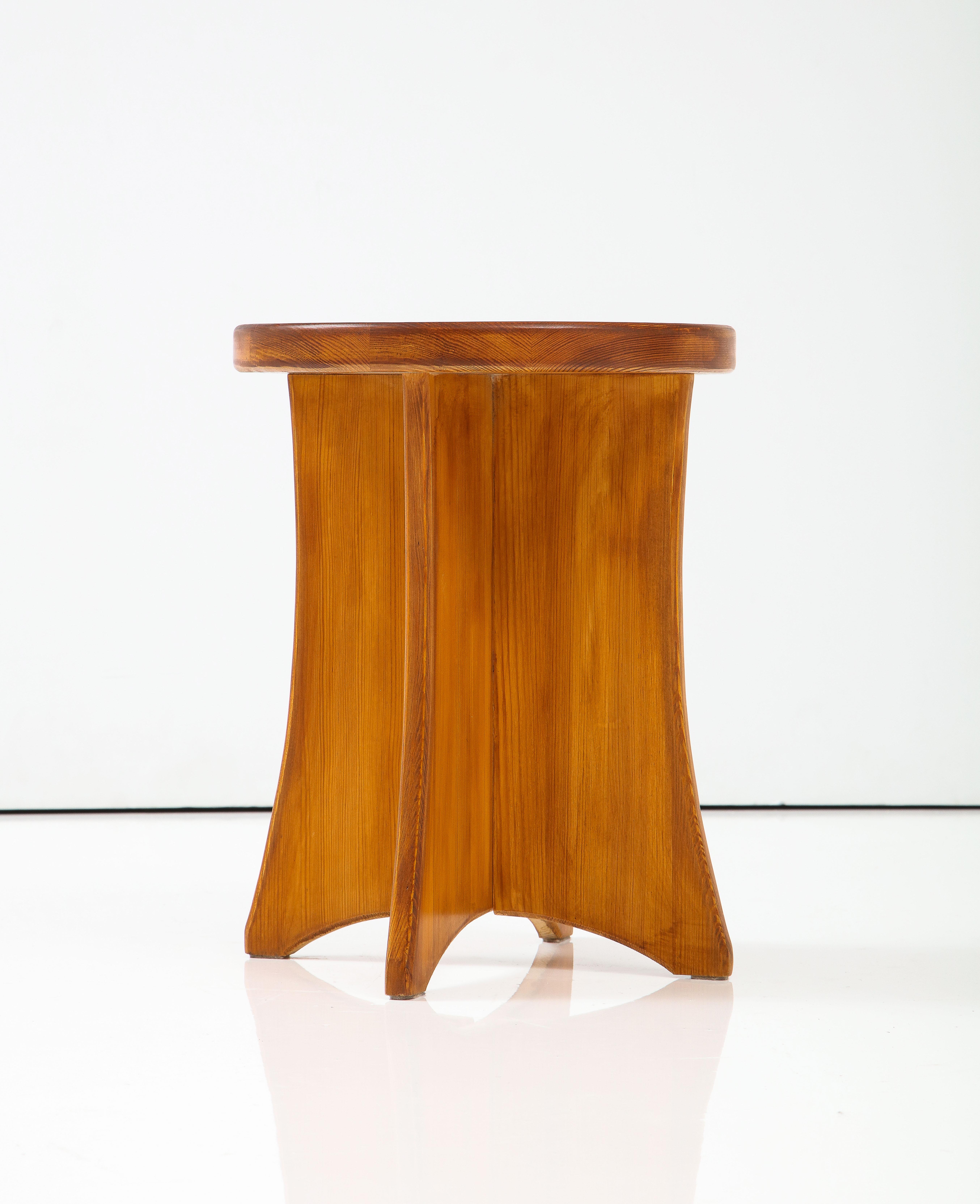 Swedish Modernist Solid Pine Side Table, circa 1960s 6