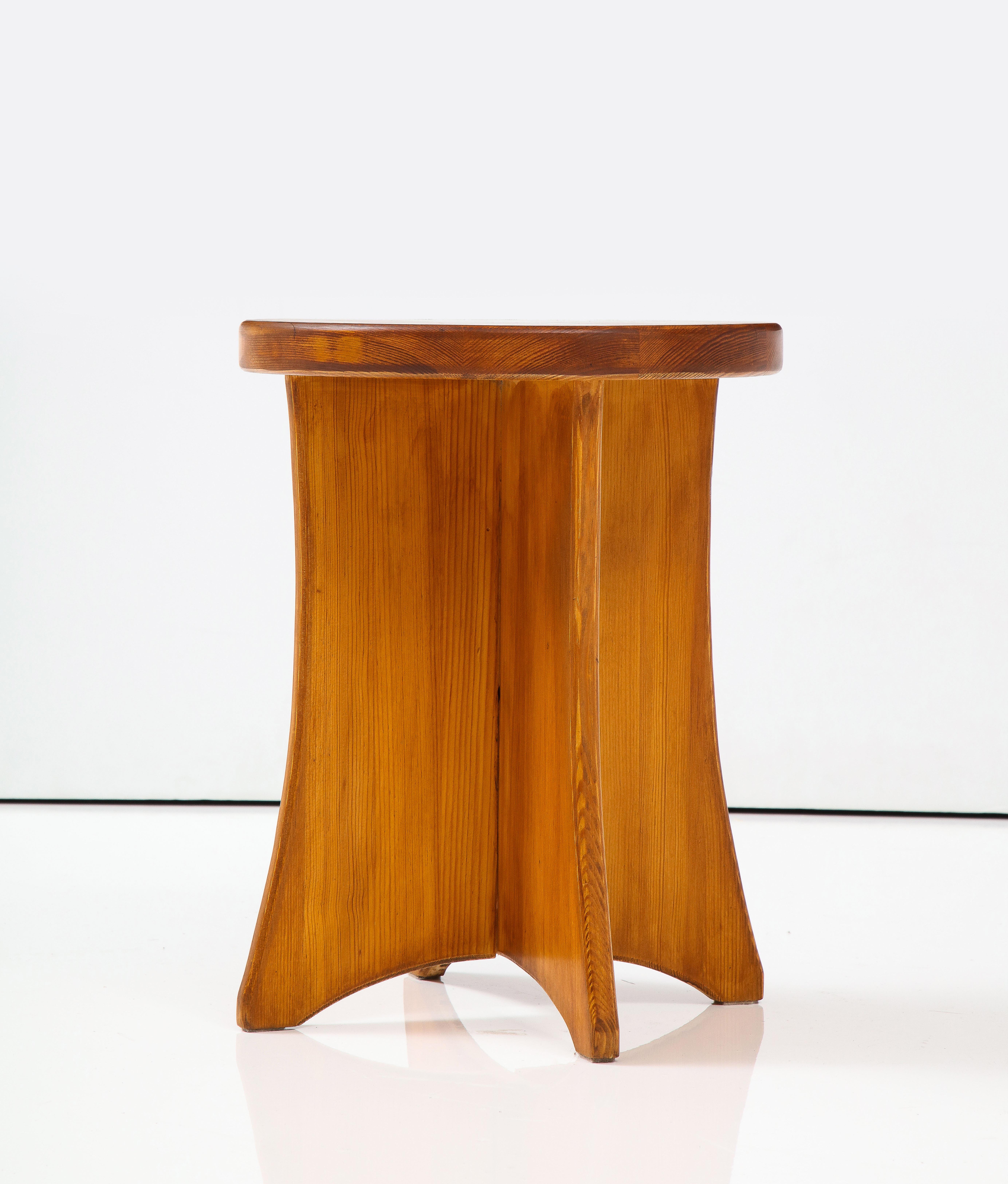 Swedish Modernist Solid Pine Side Table, circa 1960s 2