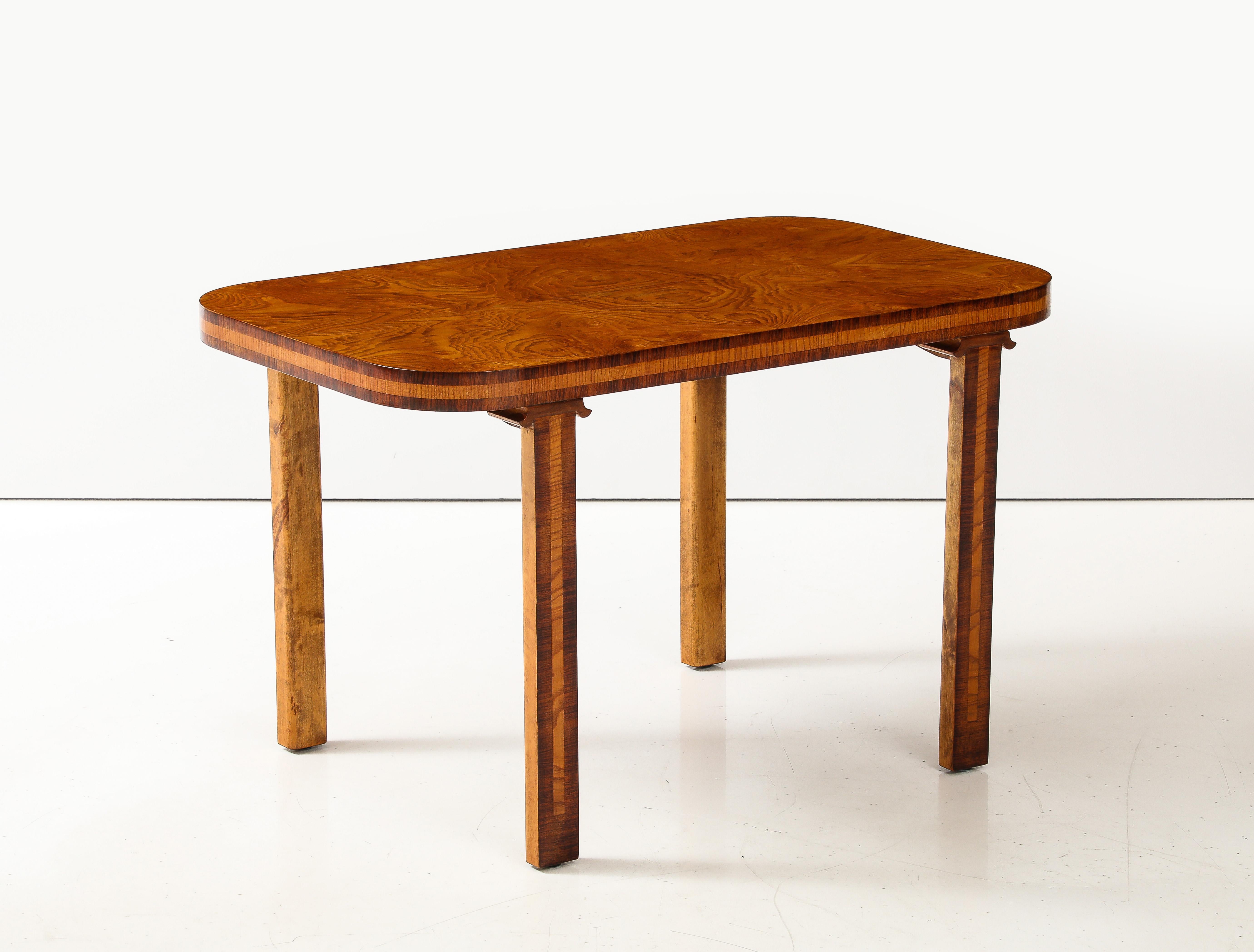 A Swedish Reiners Mjolby Elmroot and Palisander Side Table, Circa 1938 For Sale 5