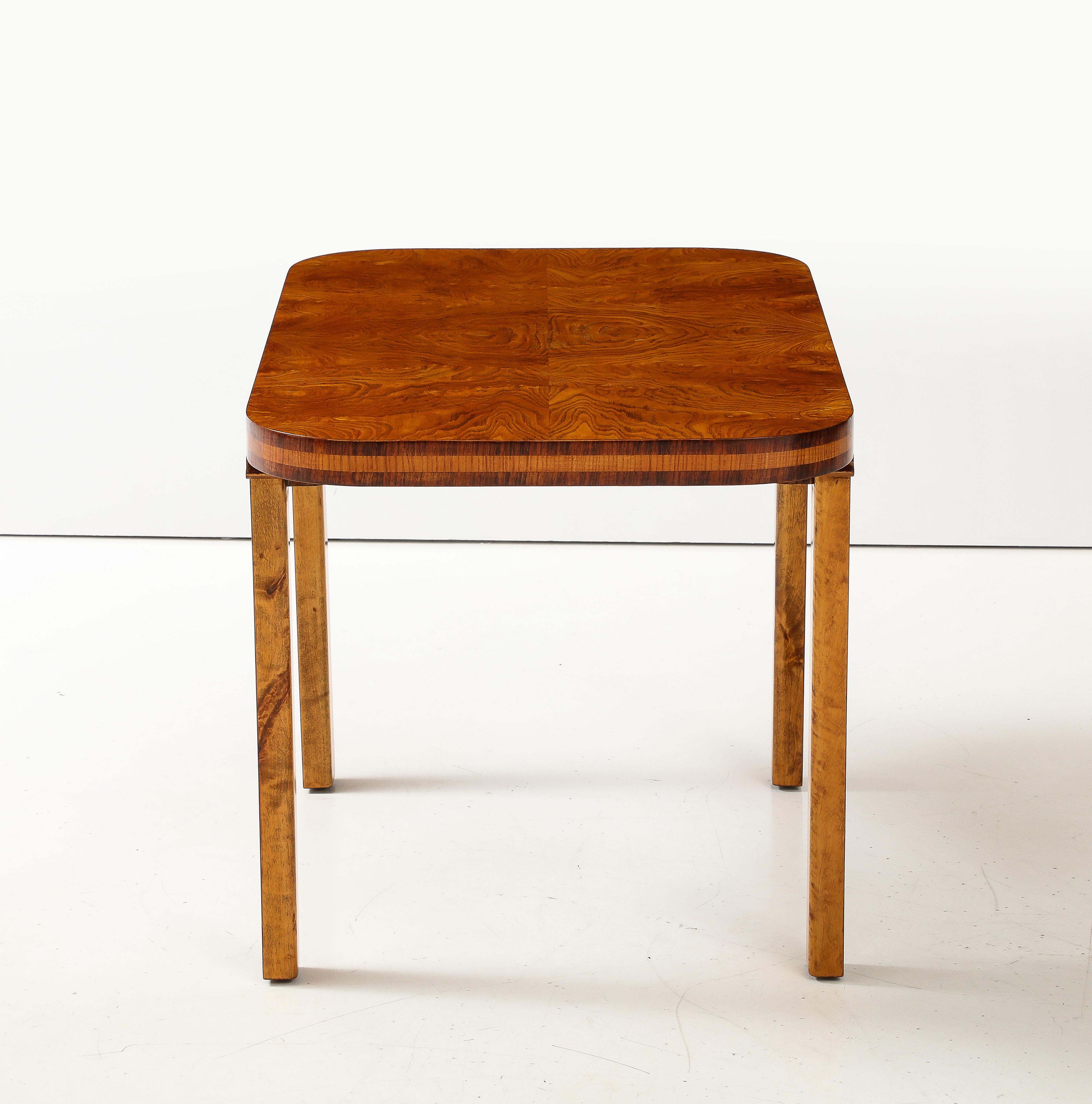 A Swedish Reiners Mjolby Elmroot and Palisander Side Table, Circa 1938 For Sale 6