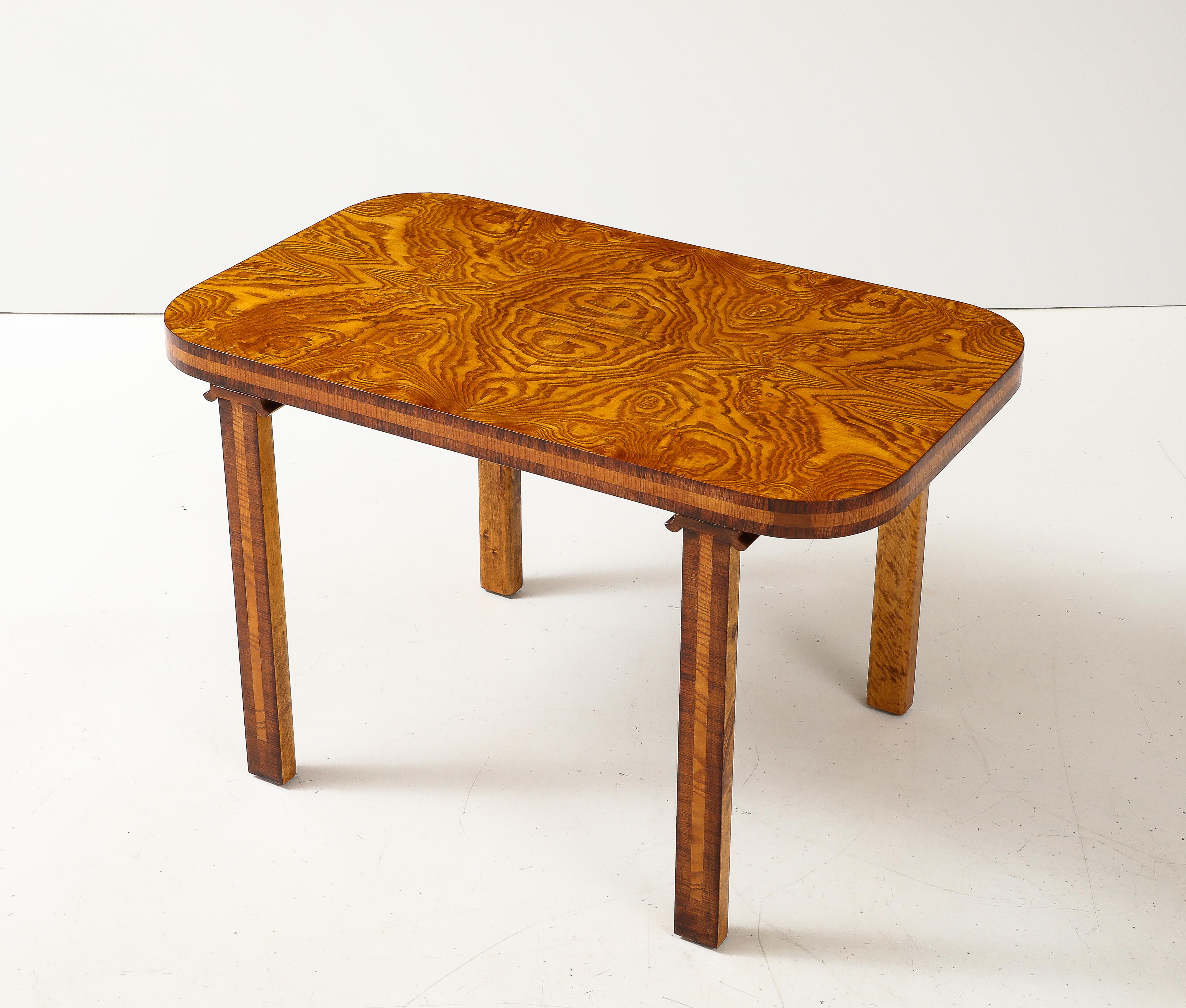 A Swedish Reiners Mjolby Elmroot and Palisander Side Table, Circa 1938 For Sale 8