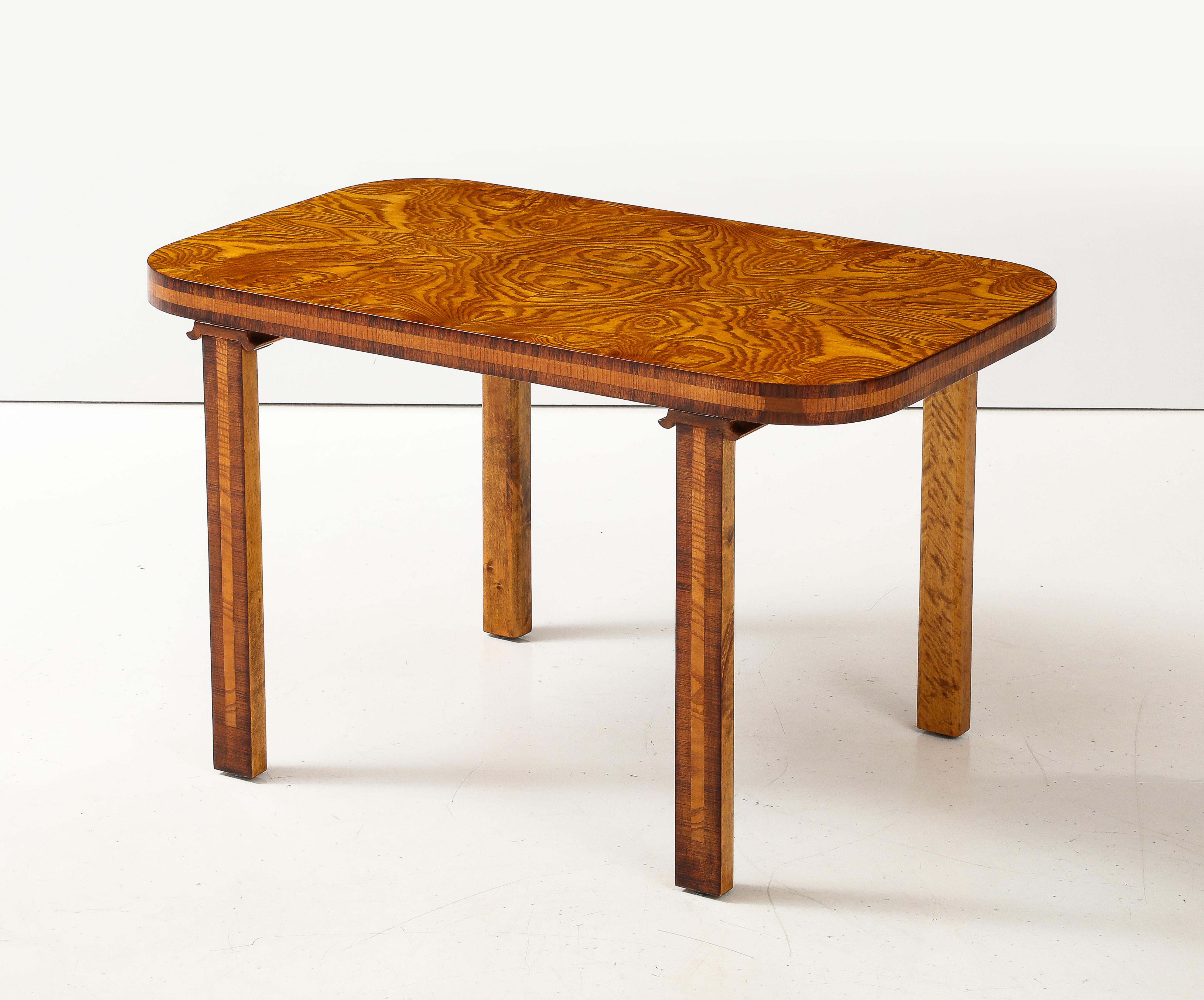 A Swedish Reiners Mjolby Elmroot and Palisander Side Table, Circa 1938 For Sale 10