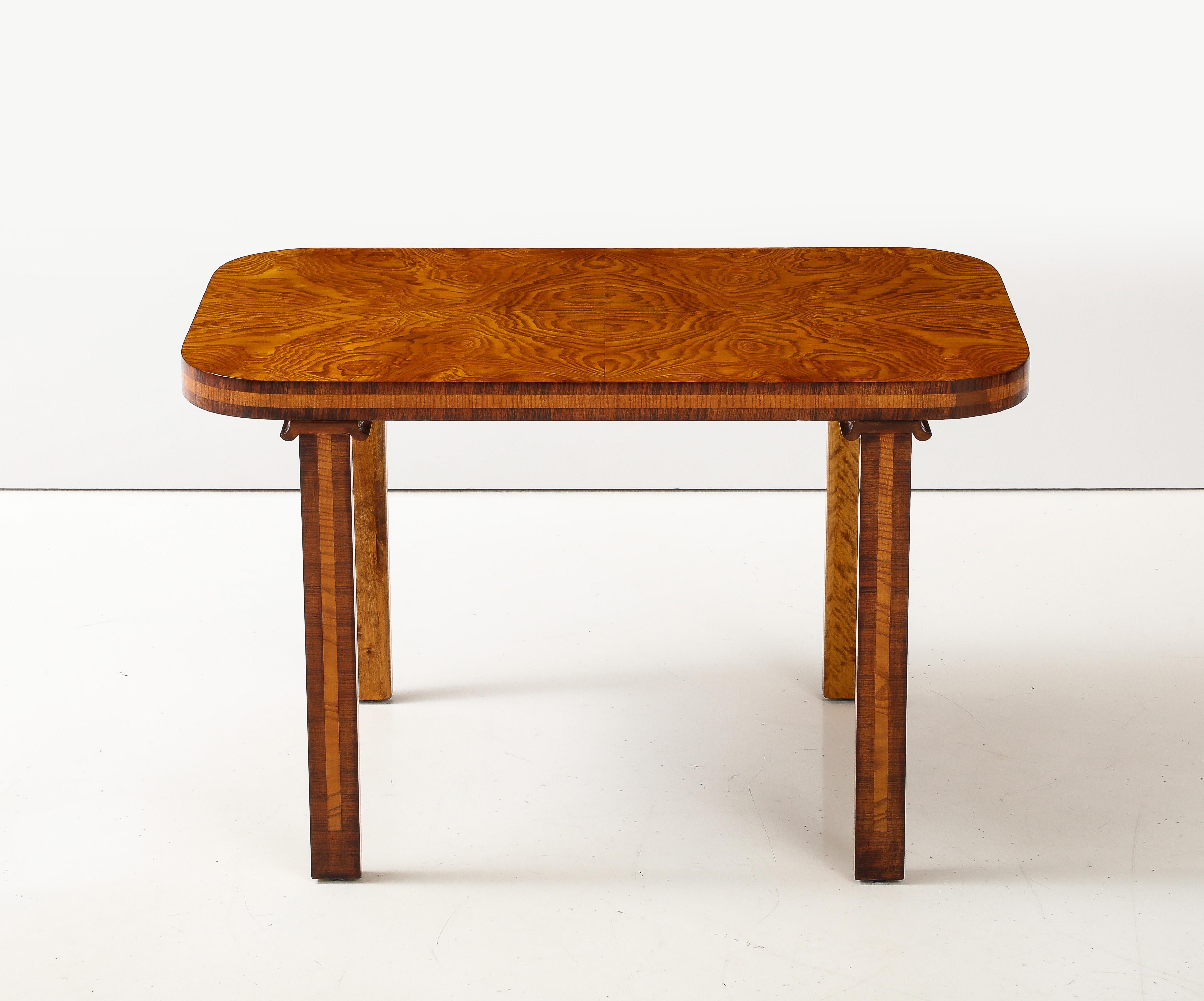 A Swedish Reiners Mjolby Elmroot and Palisander Side Table, Circa 1938 For Sale 11