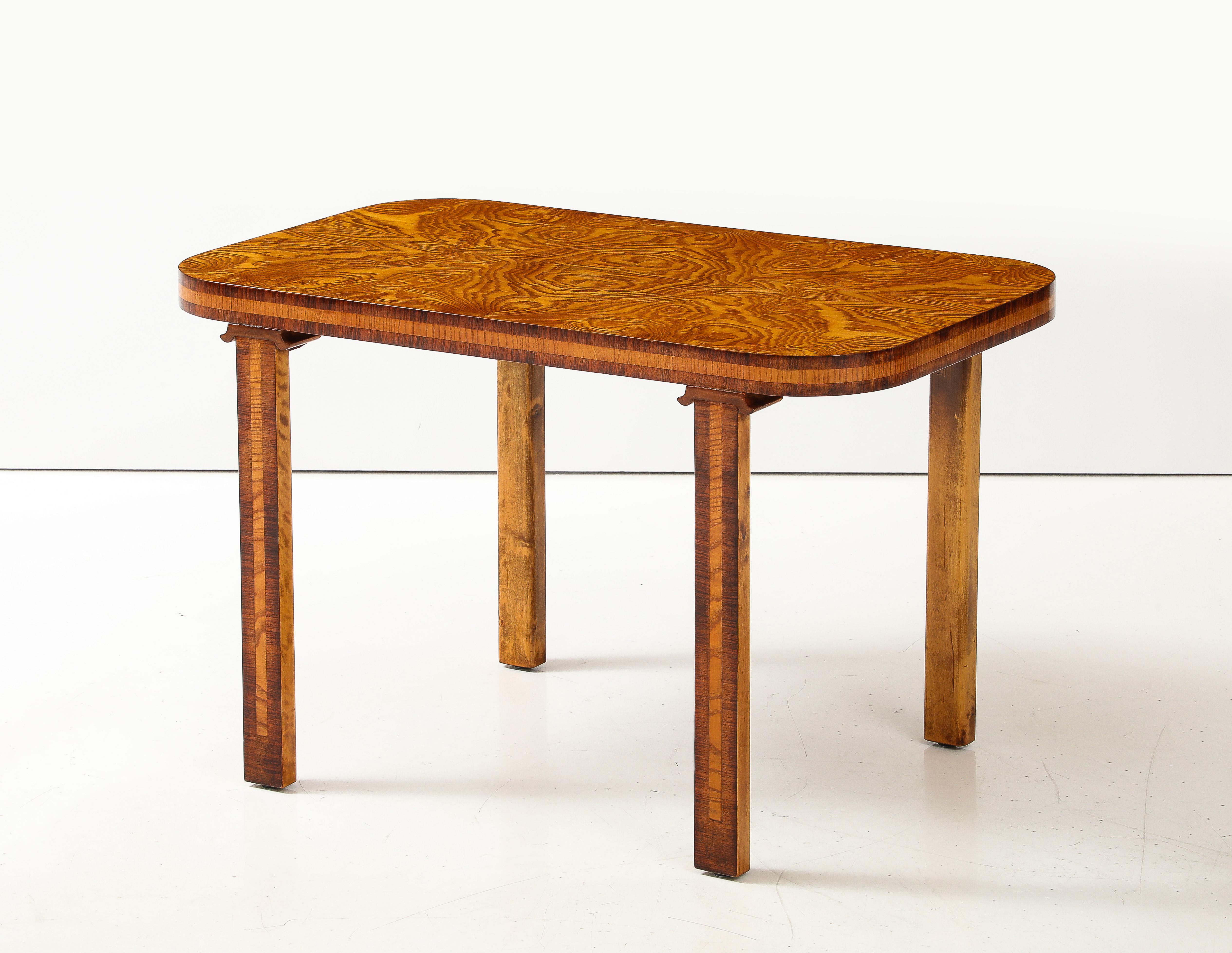 Scandinavian Modern A Swedish Reiners Mjolby Elmroot and Palisander Side Table, Circa 1938 For Sale