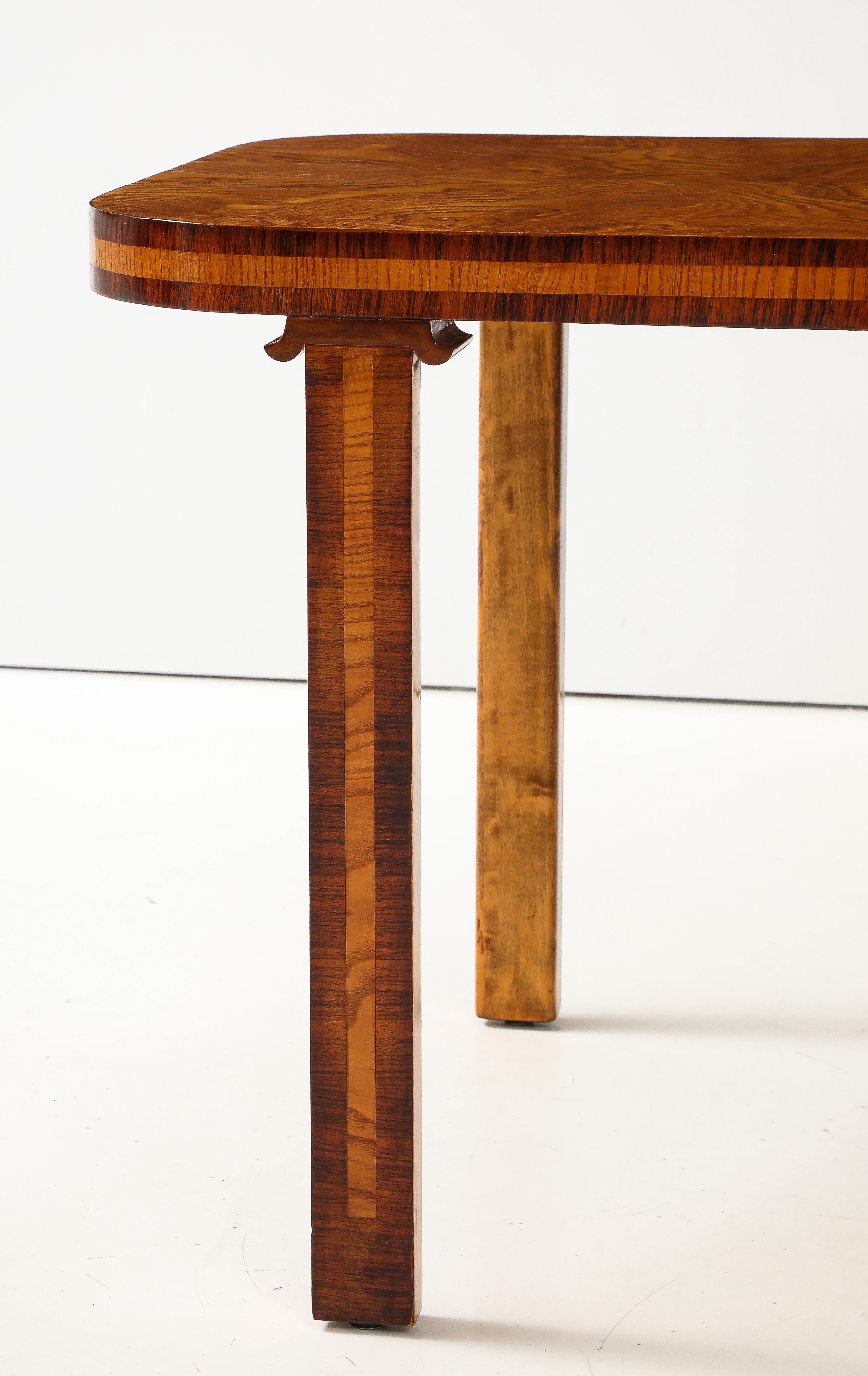 A Swedish Reiners Mjolby Elmroot and Palisander Side Table, Circa 1938 For Sale 1