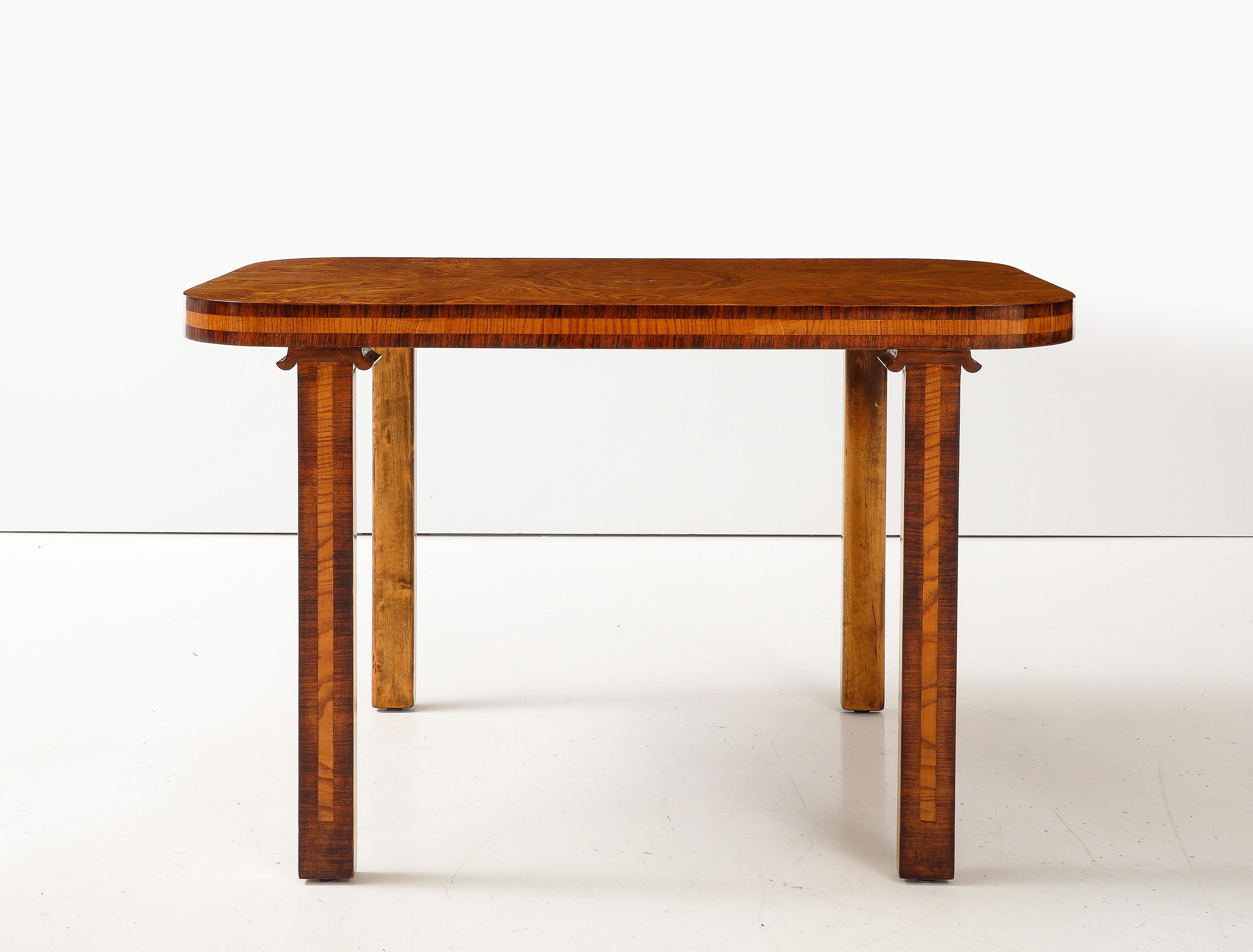 A Swedish Reiners Mjolby Elmroot and Palisander Side Table, Circa 1938 For Sale 2
